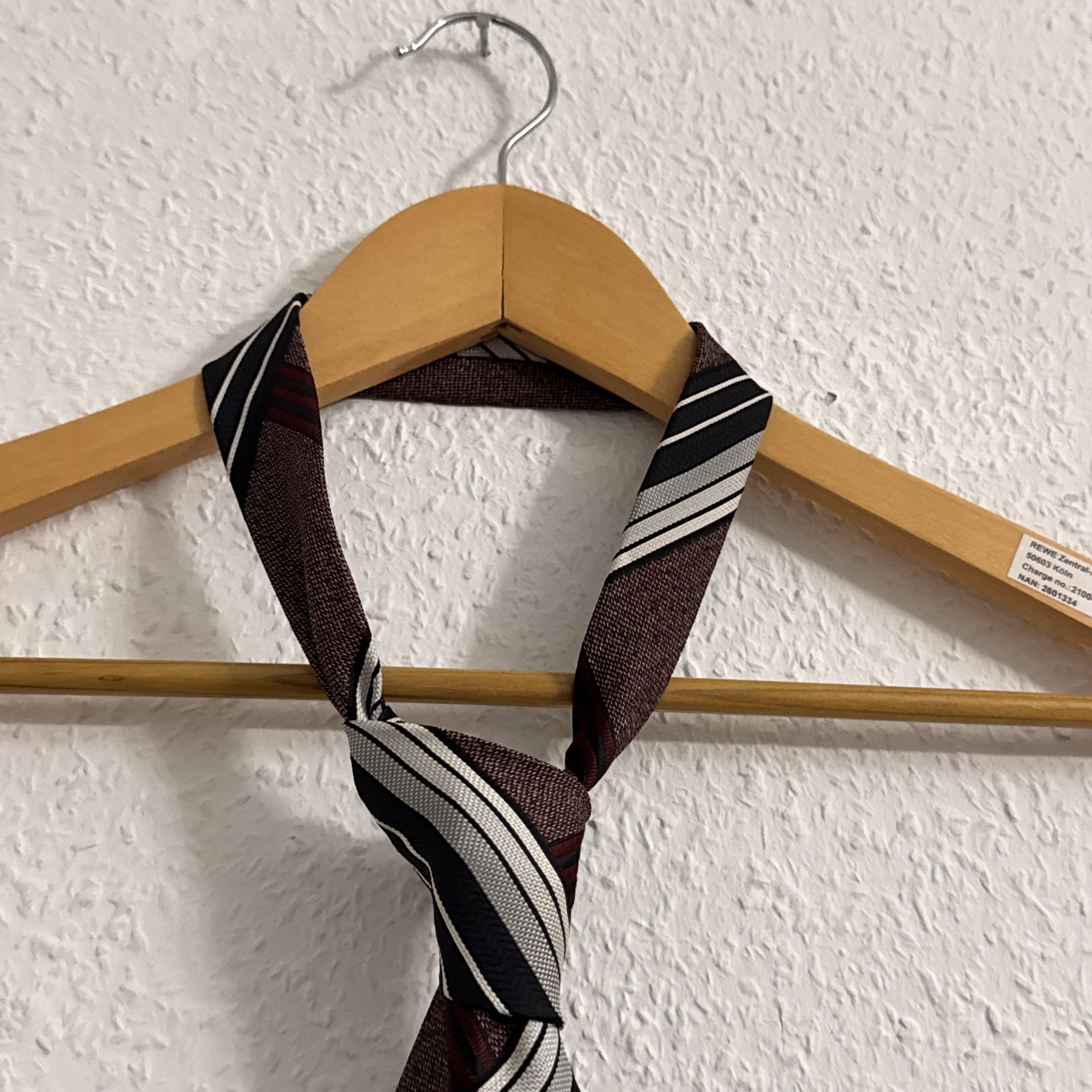 Brown & Black Striped Men's Neck Tie Classic Design 2548 image 5