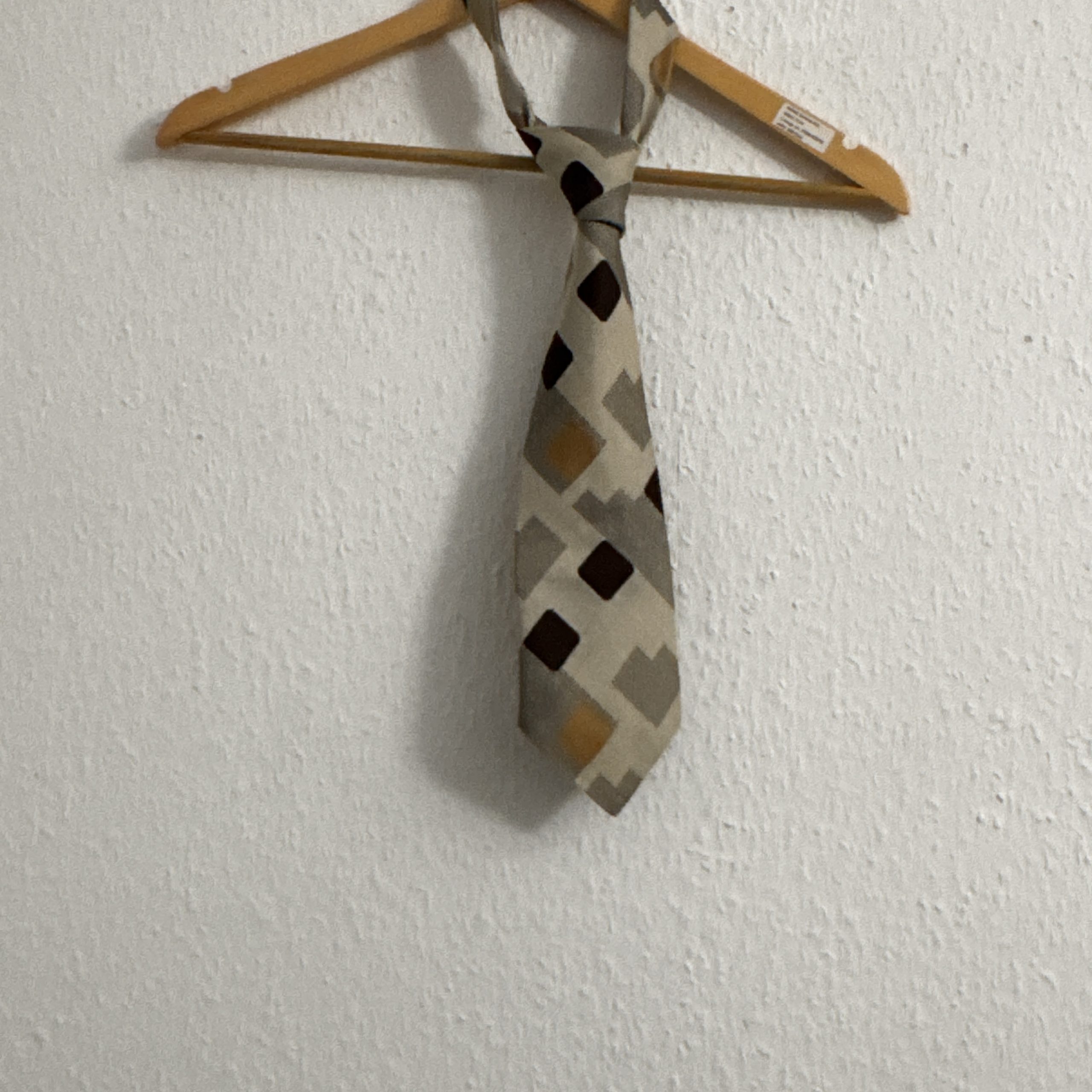 Geometric Pattern Brown & Beige Men's Tie 2557