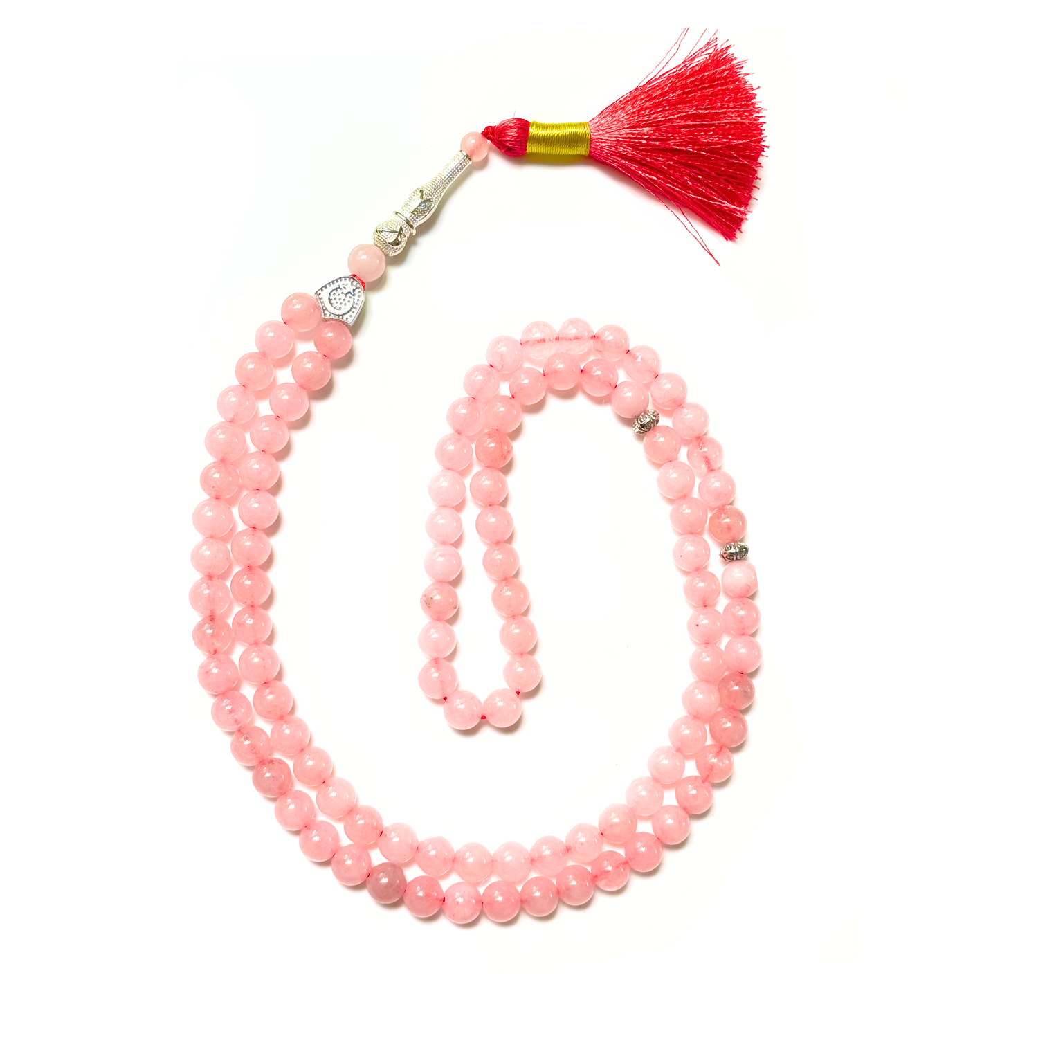Rose Quartz Tasbih 8MM – 99+1 Beads | 100% Natural Certified Handmade Stone Tasbih