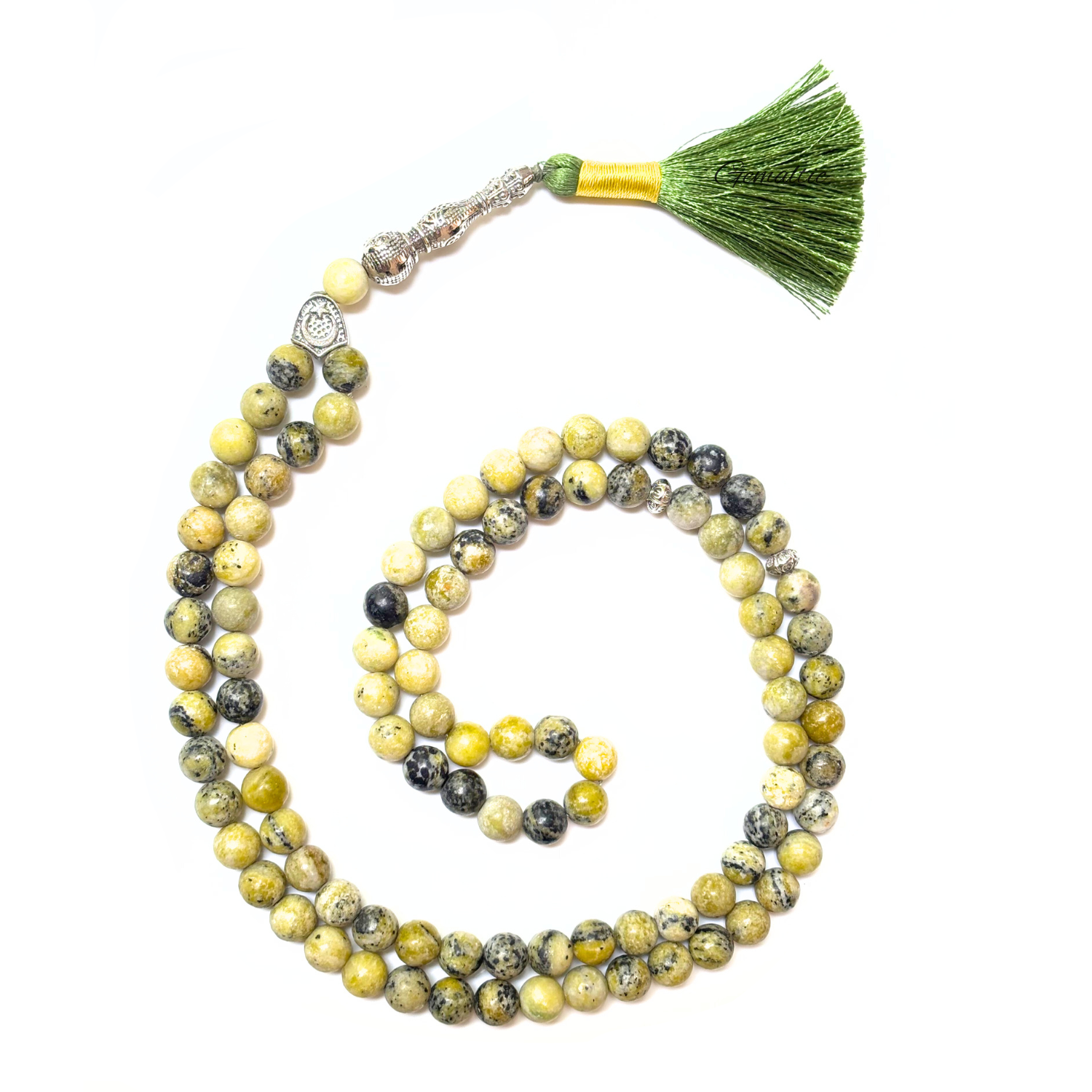 Serpentine Tasbih 8MM – 99+1 Beads | 100% Natural Certified Handmade Stone Tasbih