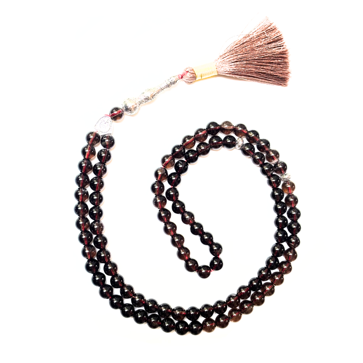 Smoky Quartz Tasbih 8MM – 99+1 Beads | 100% Natural Certified Handmade Stone Tasbih