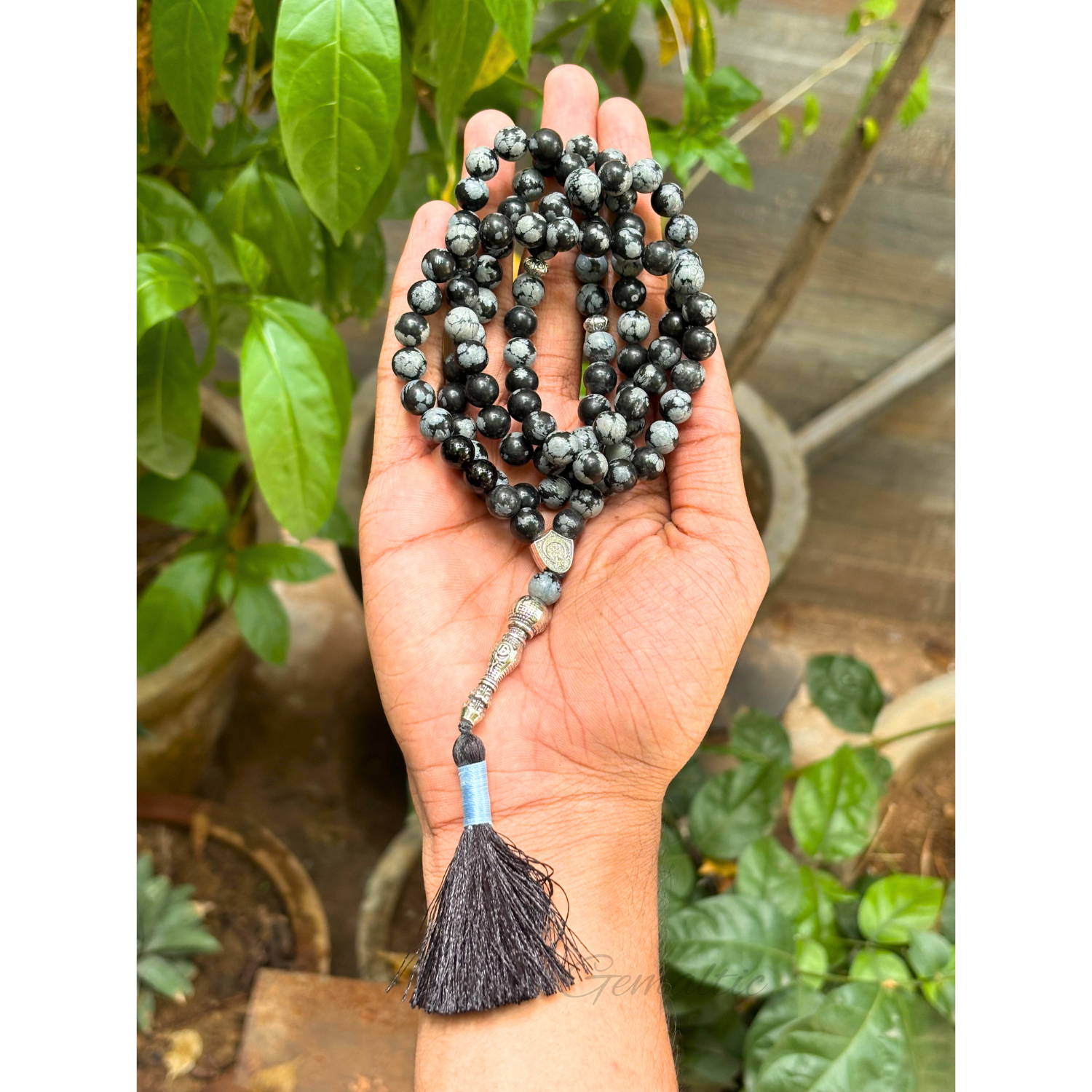 Snowflake Obsidian Tasbih 8MM – 99+1 Beads | 100% Natural Certified Handmade Stone Tasbih image 2