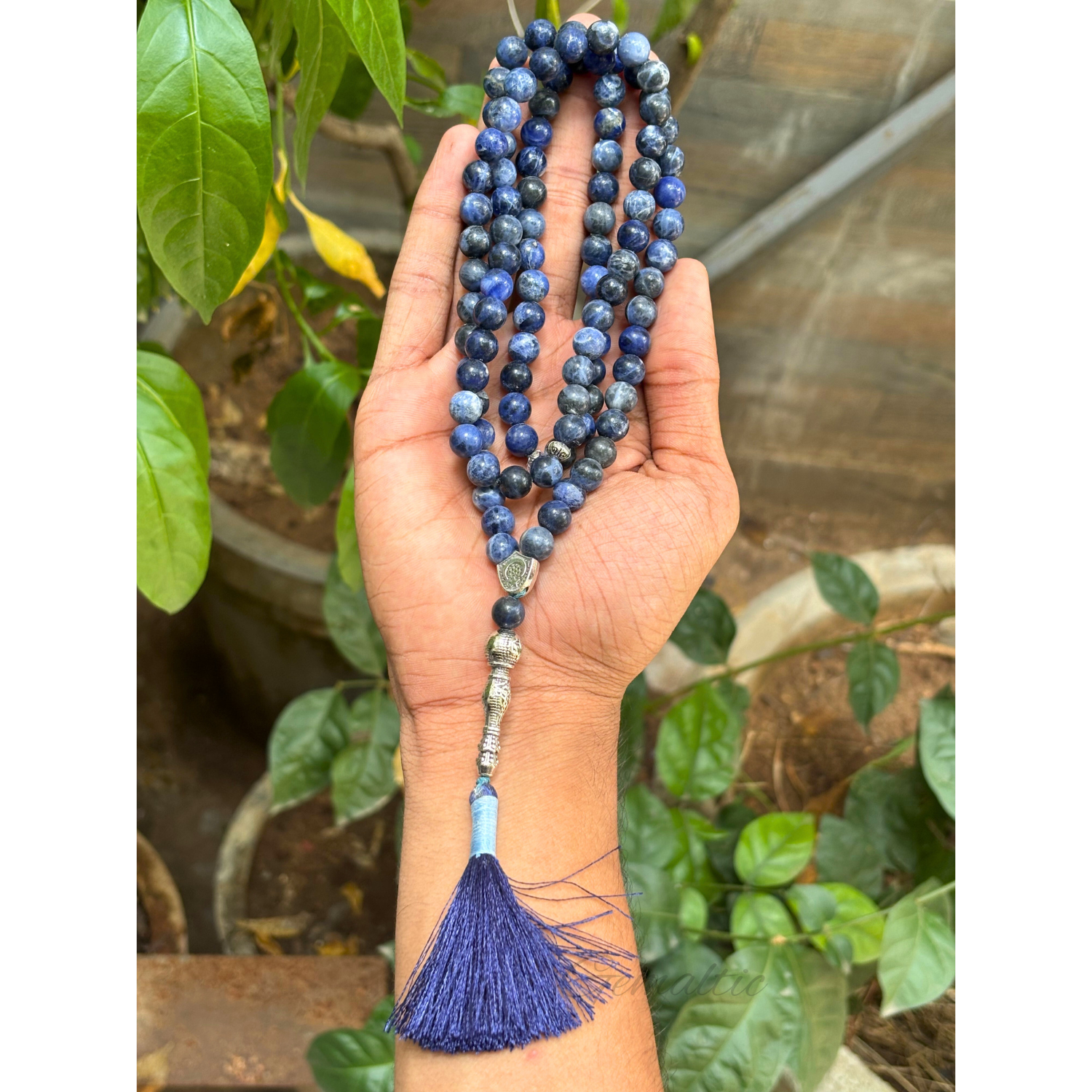 Sodalite Tasbih 8MM – 99+1 Beads | 100% Natural Certified Handmade Stone Tasbih image 2
