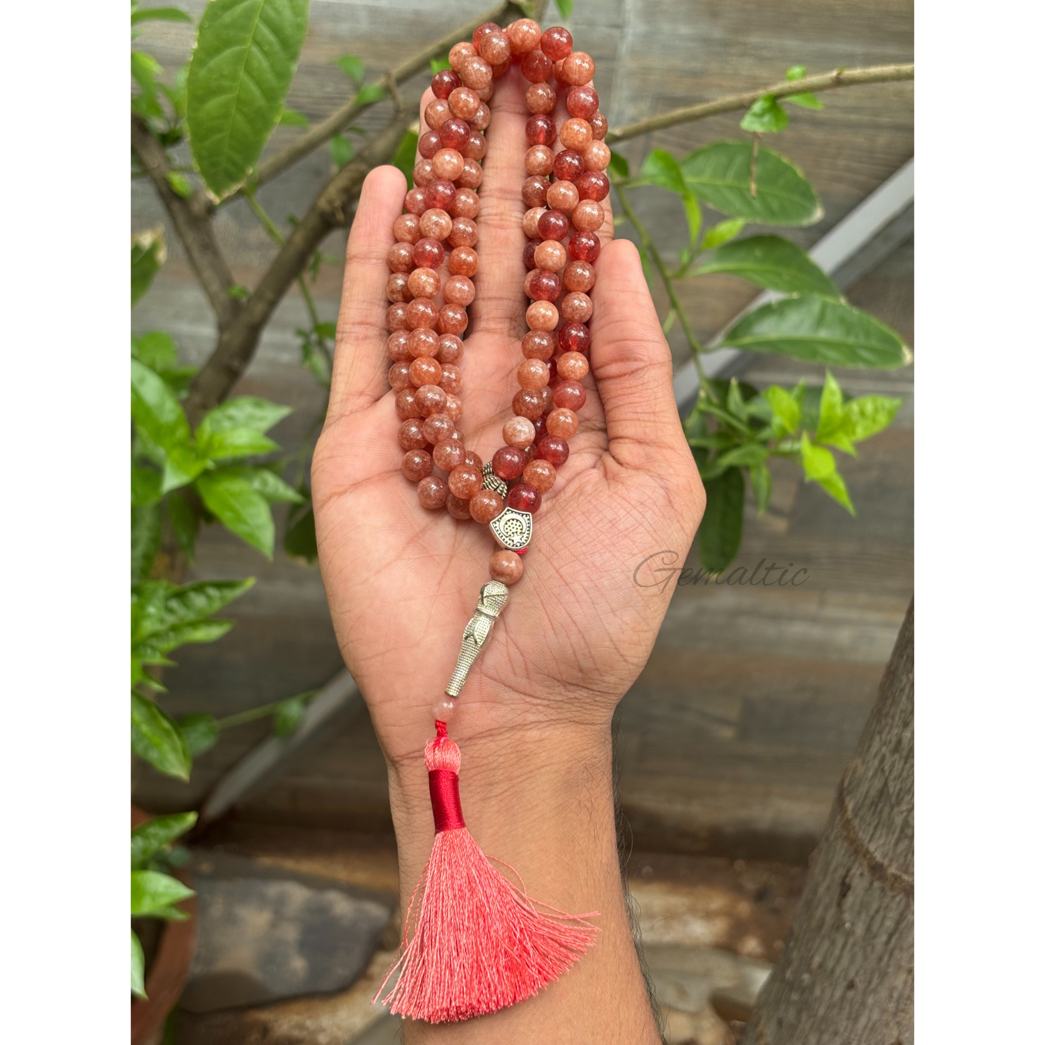 Sunstone Tasbih 8MM – 99+1 Beads | 100% Natural Certified Handmade Stone Tasbih image 2