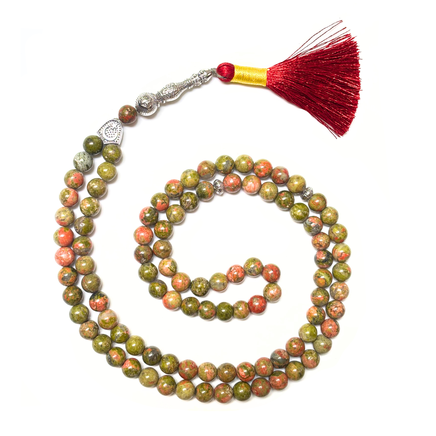Unakite Tasbih 8MM – 99+1 Beads | 100% Natural Certified Handmade Stone Tasbih