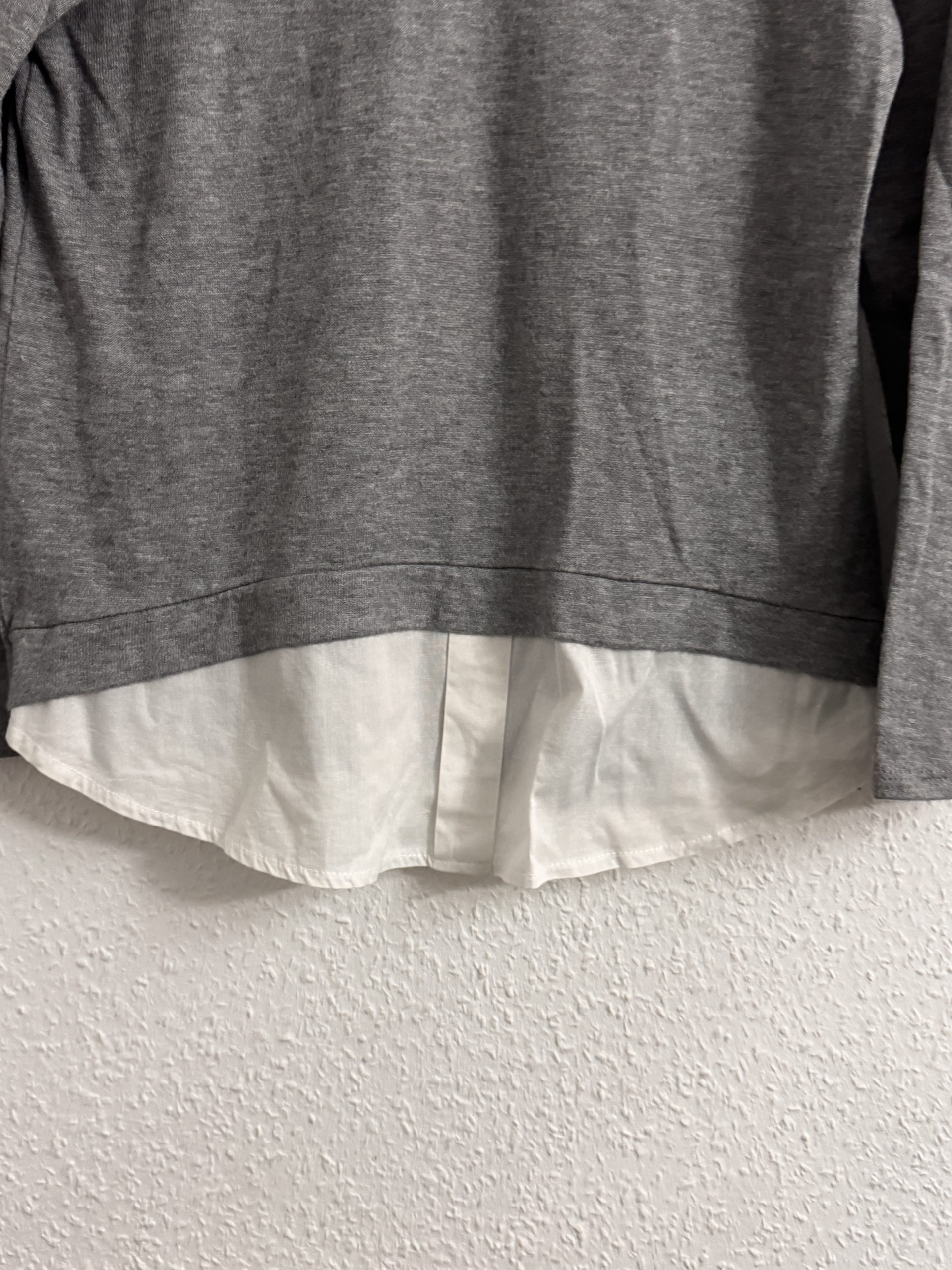 Unbranded Grey & White Layered Look Long Sleeve Top M 2579 image 5