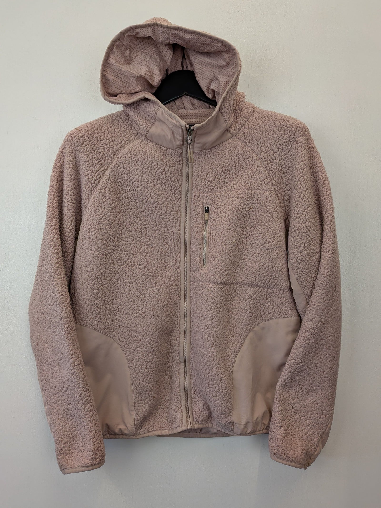 Fila Pink Hooded Zip-Up Sherpa Fleece Jacket Large