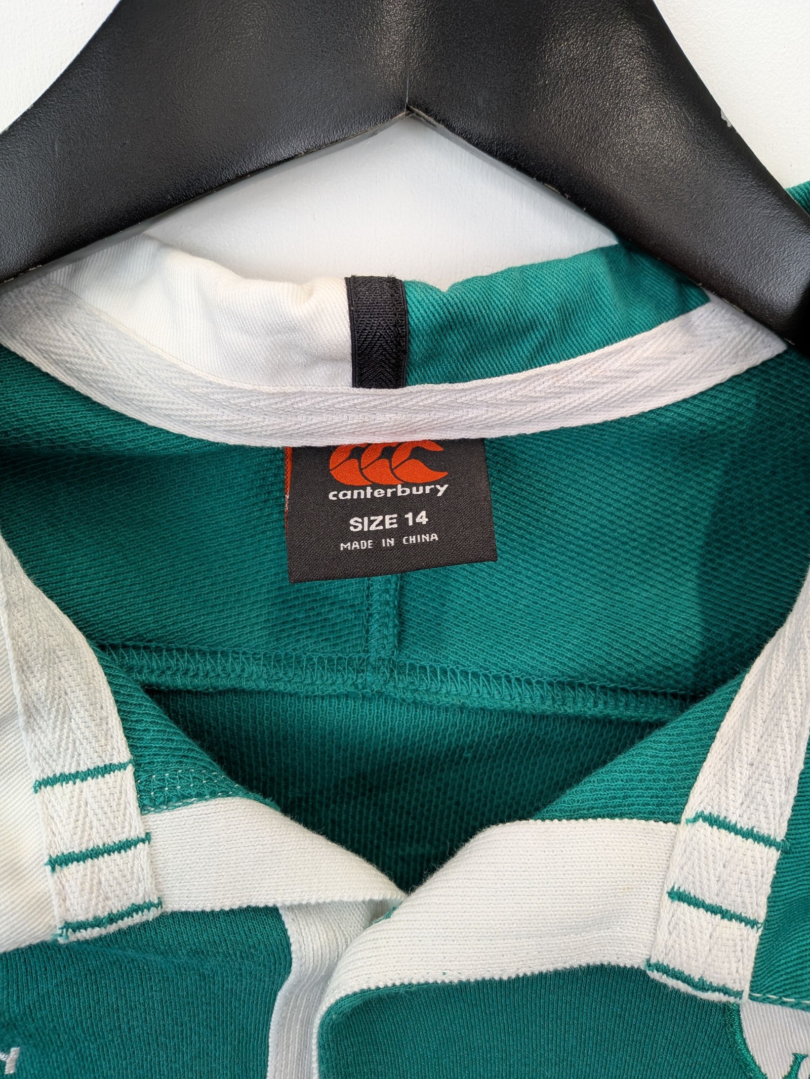 Canterbury Green Vodafone Rugby Shirt Size 14 IRFU image 3