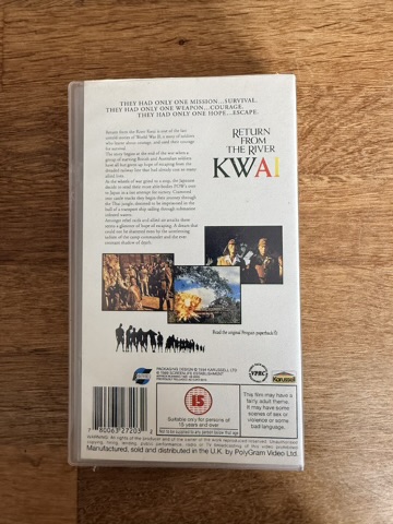 Return From The River Kwai VHS PAL Film image 3