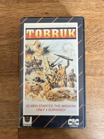 Tobruk Classic War Film VHS Tape