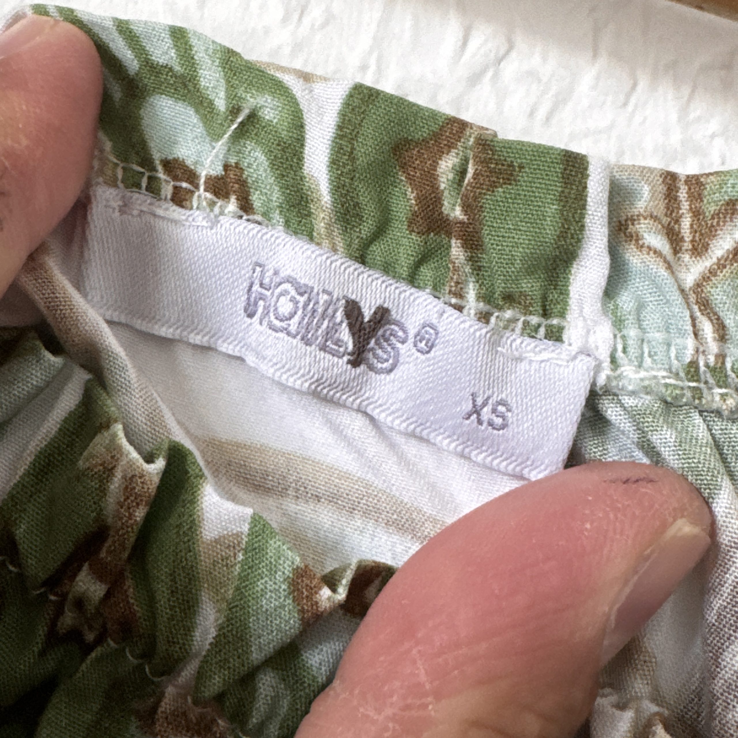Haily's Green & Brown Leaf Print Blouse XS 2592 image 5