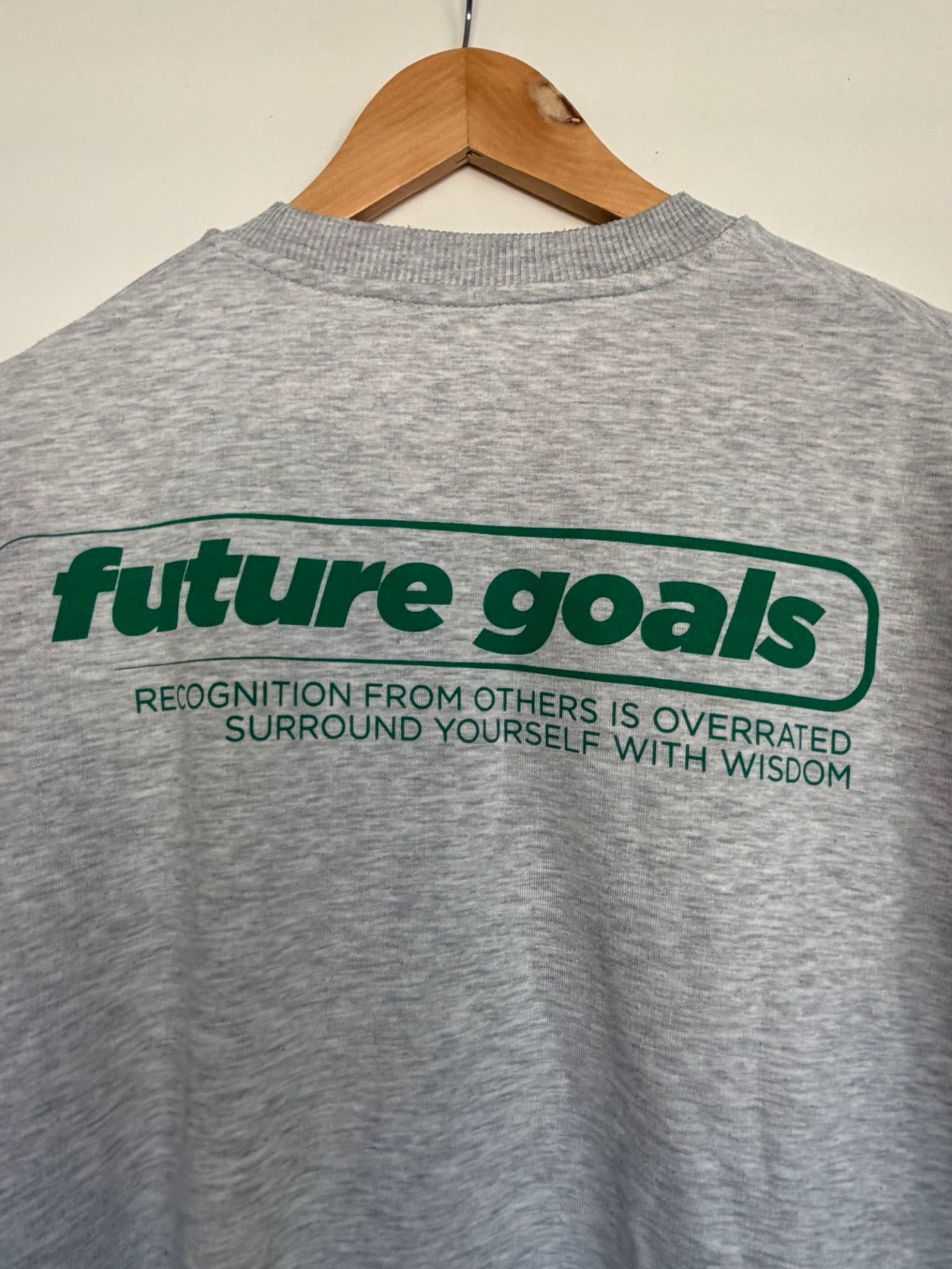Zara-Grey Sweatshirt Size Large with "Future Goals" image 2