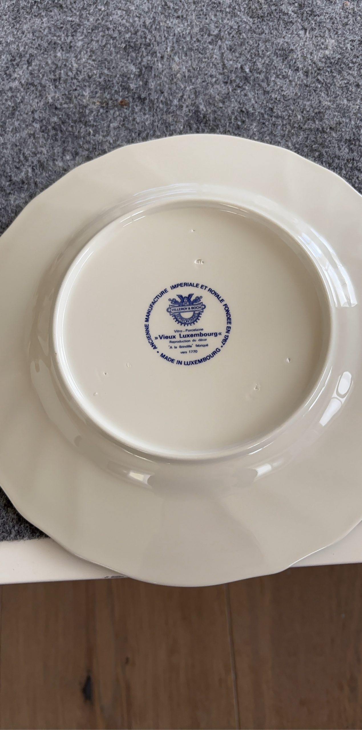 Villeroy & Boch White Porcelain Vieux Luxembourg Plate Made in Luxembourg