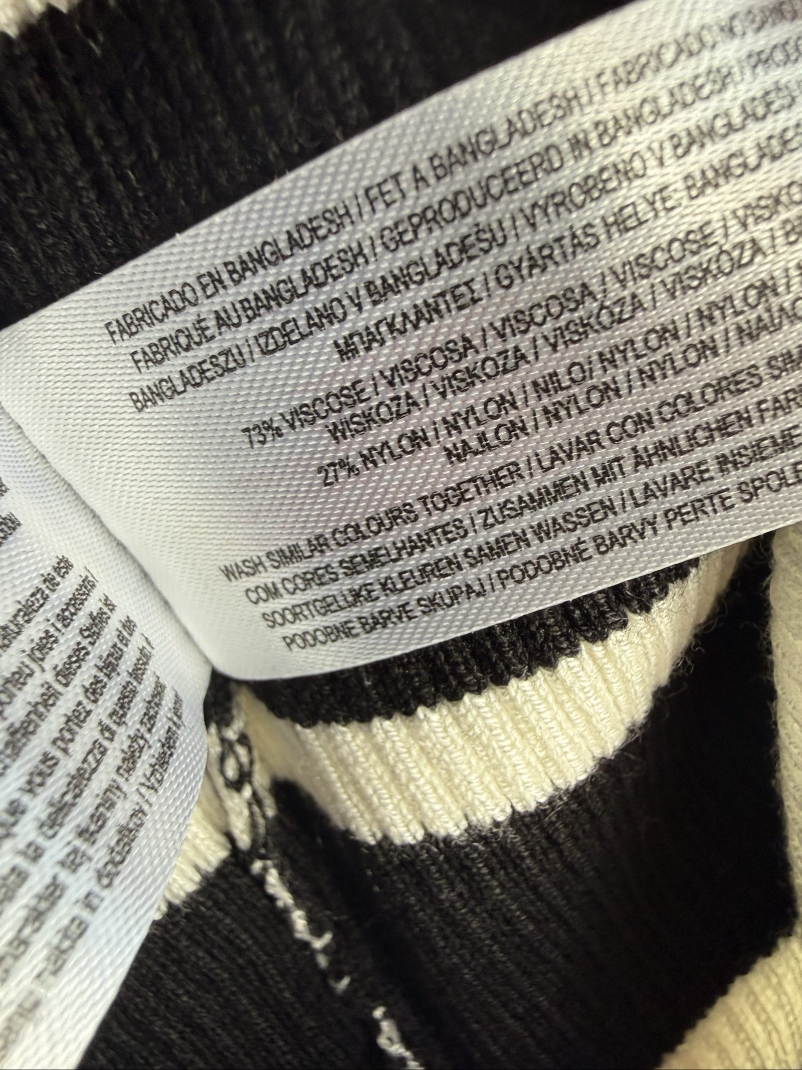 Primark Black & White Striped Ribbed V-Neck Sleeveless Tank Top S Stylish image 5