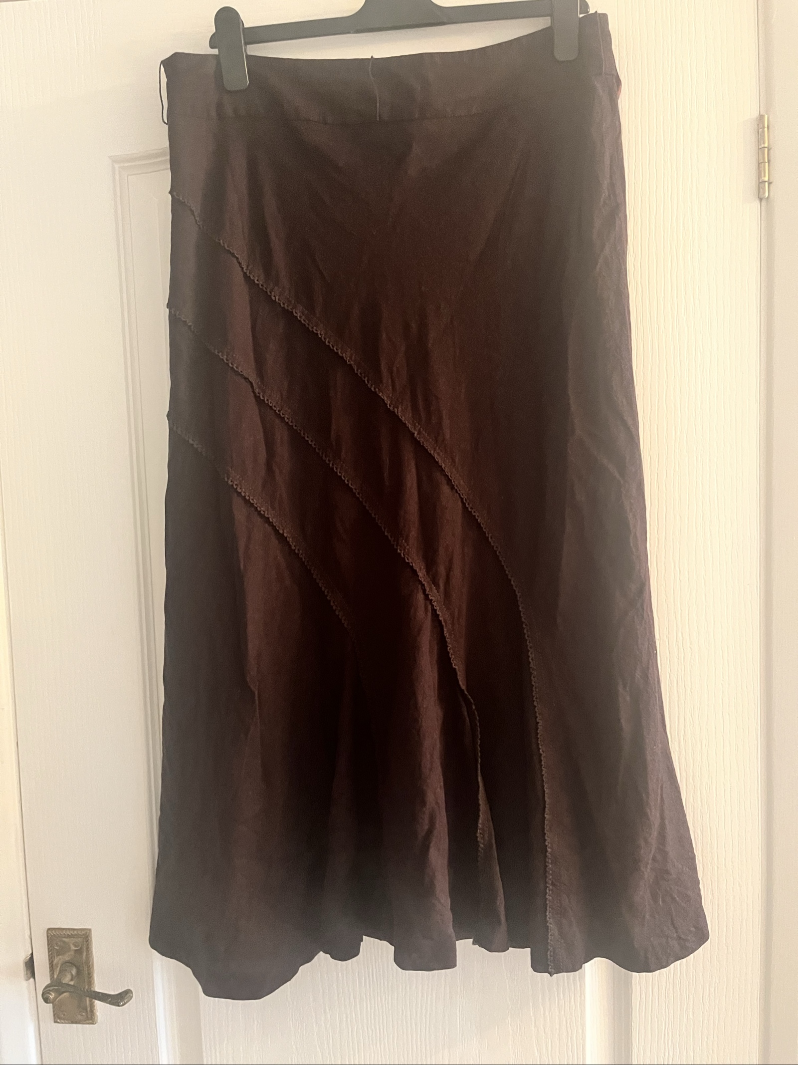 M&Co. Brown Linen Blend Midi Skirt UK 16 image 4