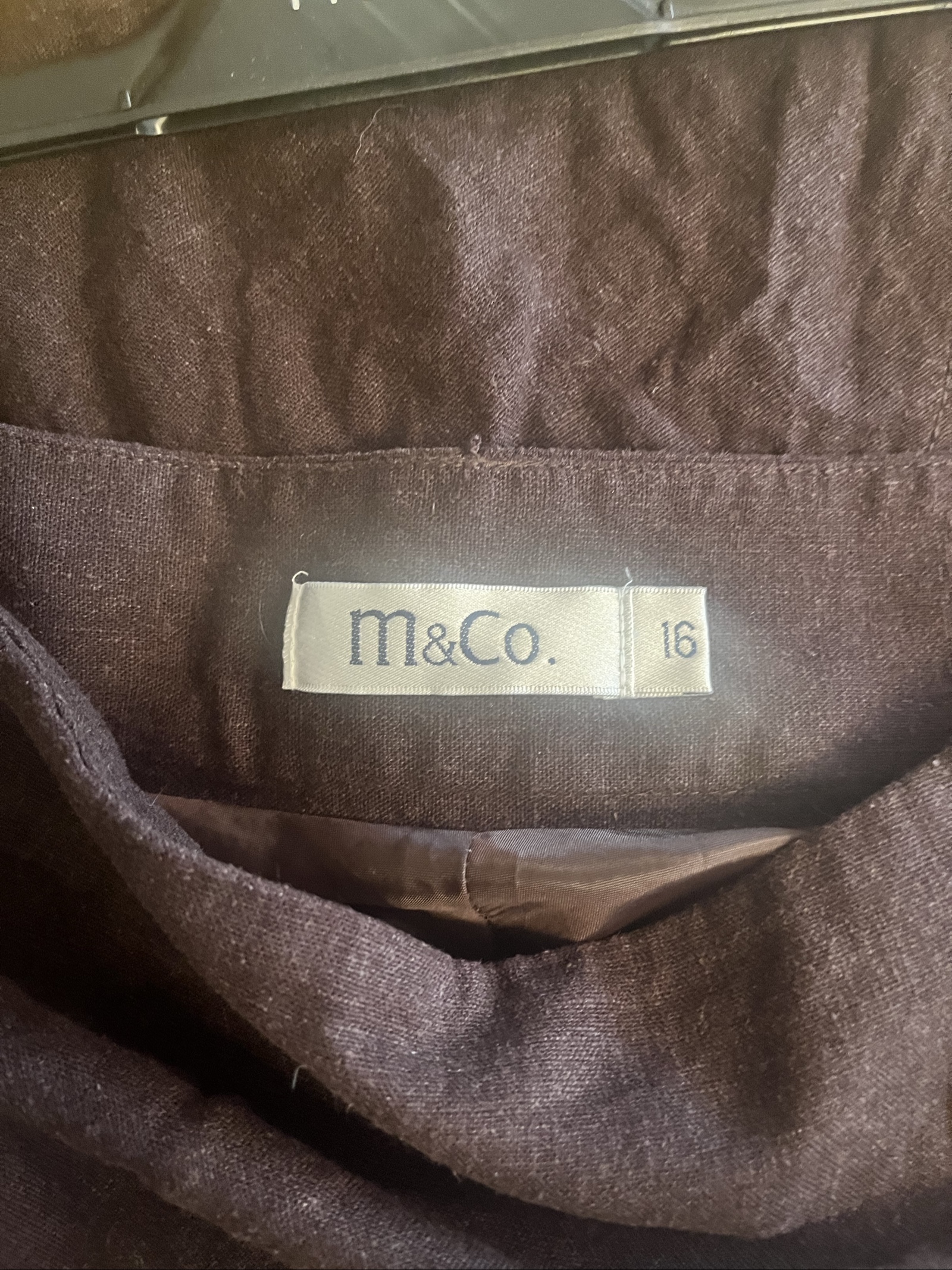M&Co. Brown Linen Blend Midi Skirt UK 16 image 5