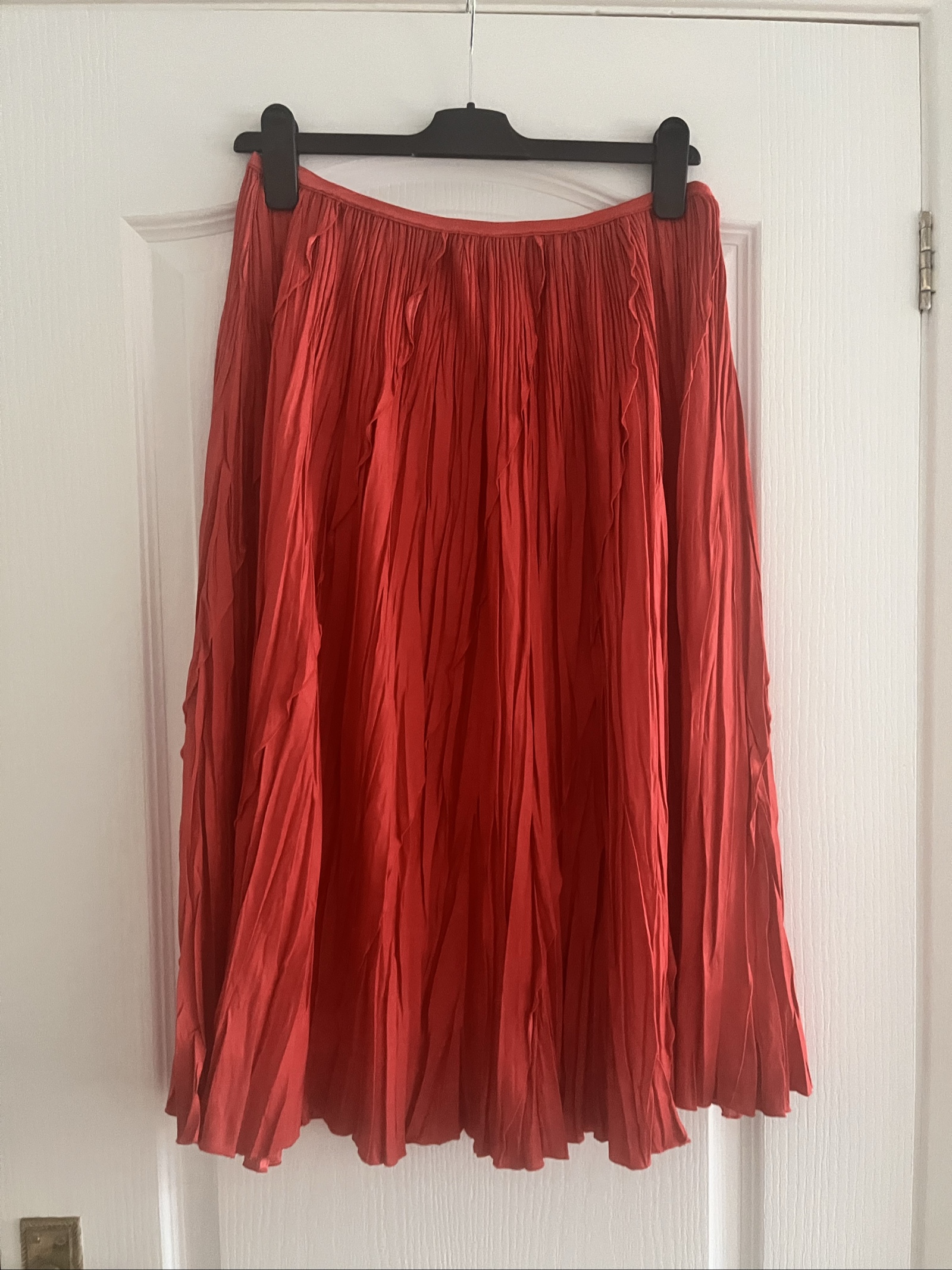 Sass & Bide Red Pleated Midi Skirt UK 12