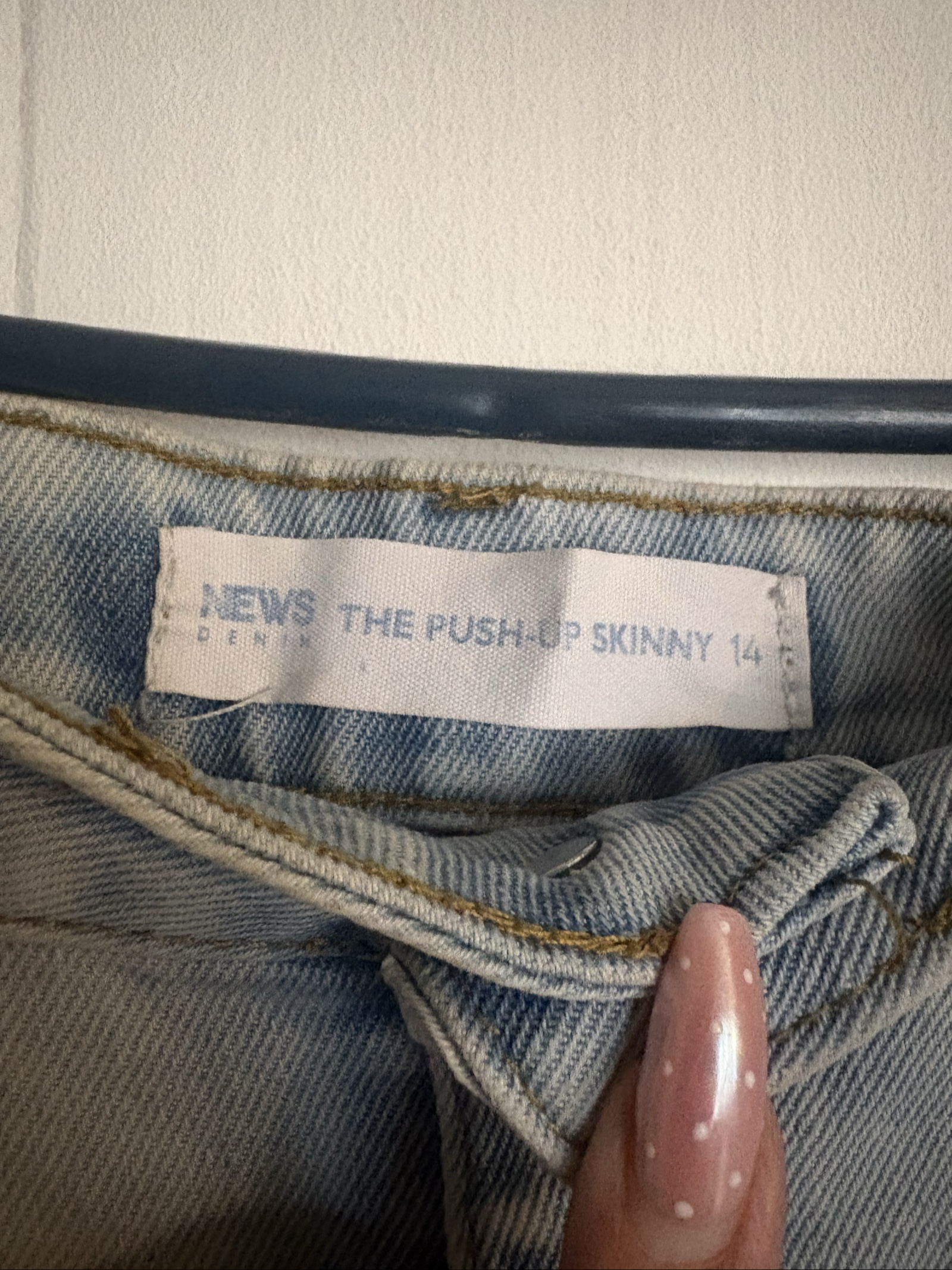 News Denim Light Blue Ripped Skinny Jeans Size 14 image 2