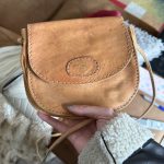 Vintage Light Brown Leather Crossbody Bag Small
