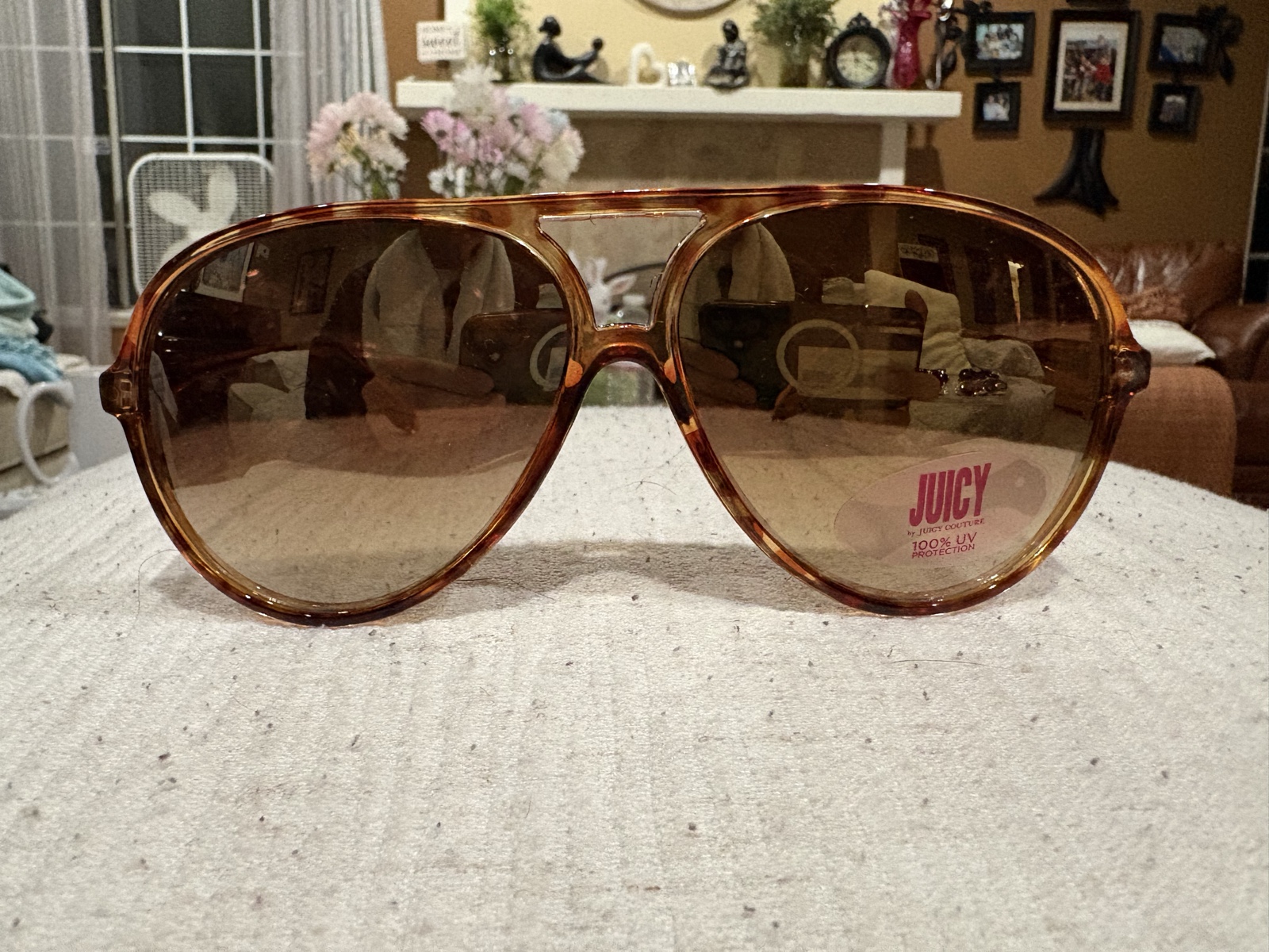 Juicy Couture Brown Tortoiseshell Aviator Sunglasses 100% UV Protection