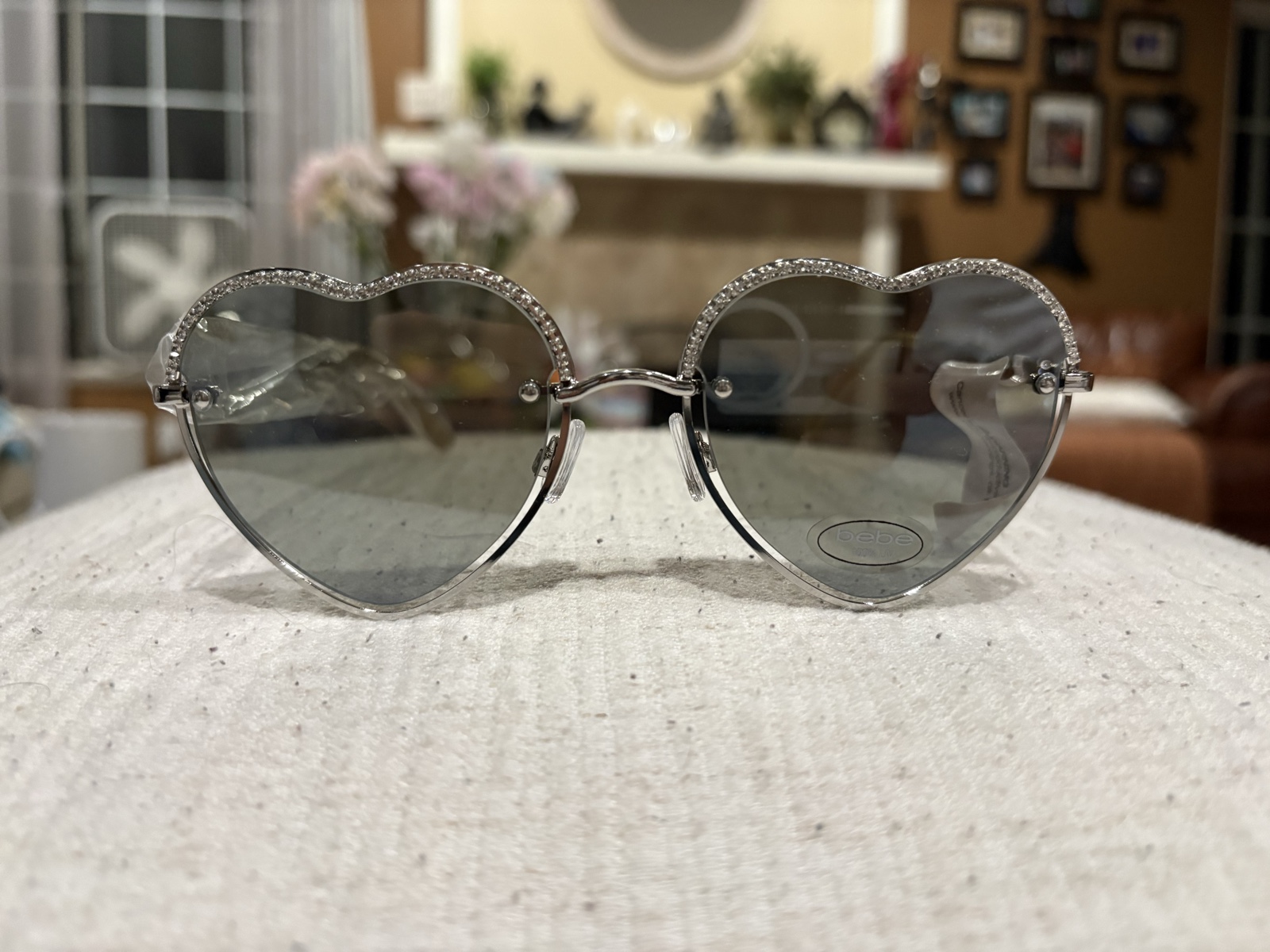 Bebe Silver Heart-Shaped UV Protection Sunglasses
