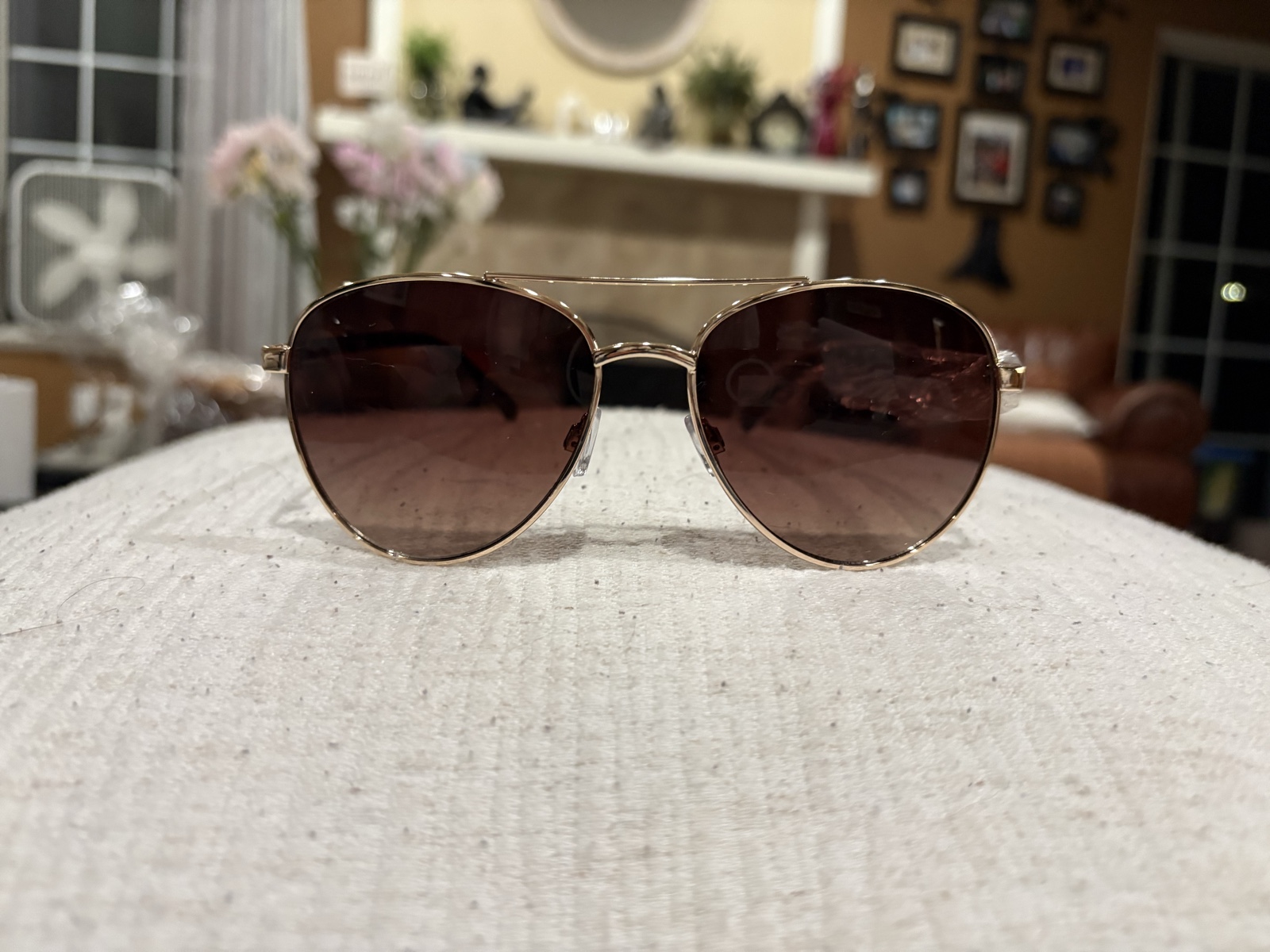Gold Frame Brown Lens Aviator Sunglasses