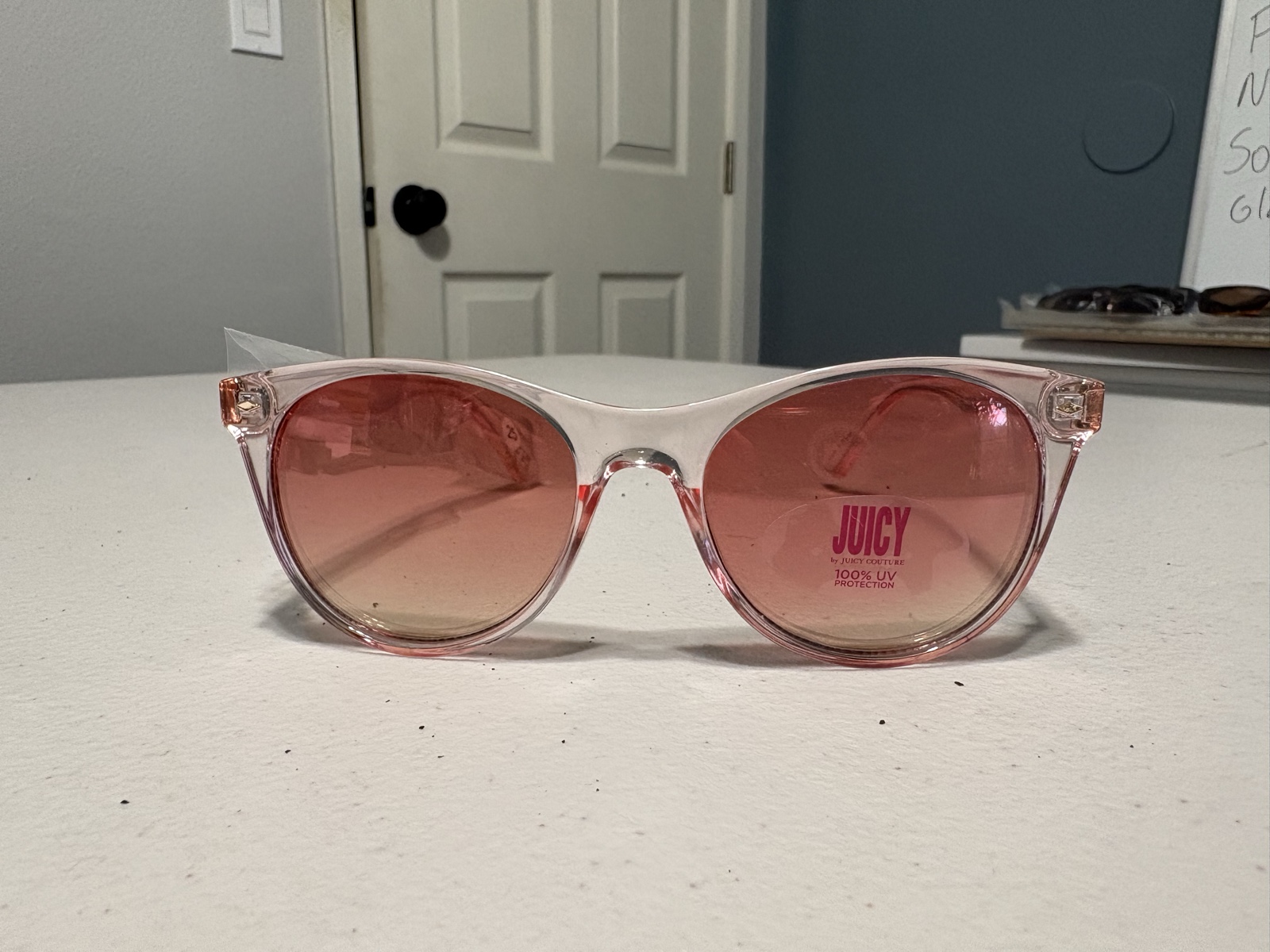 Juicy Clear Pink Frame Sunglasses with Rose Lenses