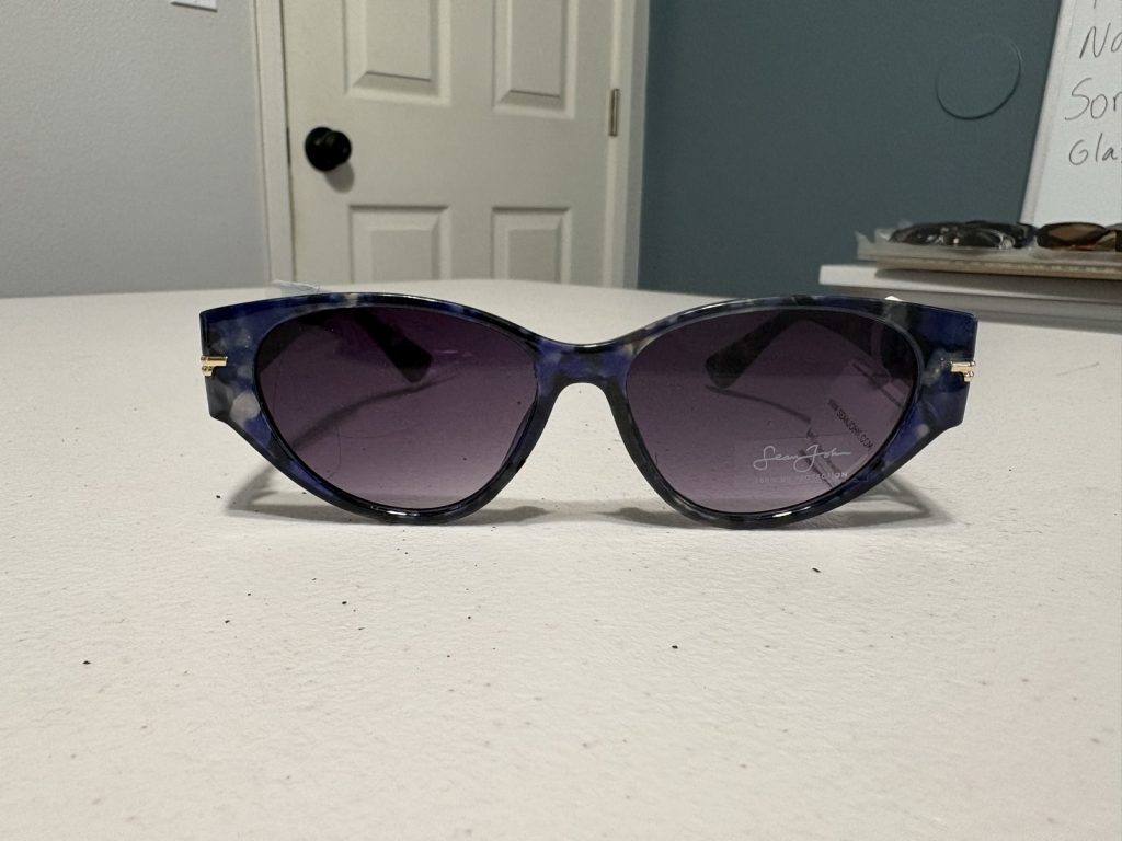 Sean John Blue Tortoise Cat Eye Sunglasses with Gradient Lenses