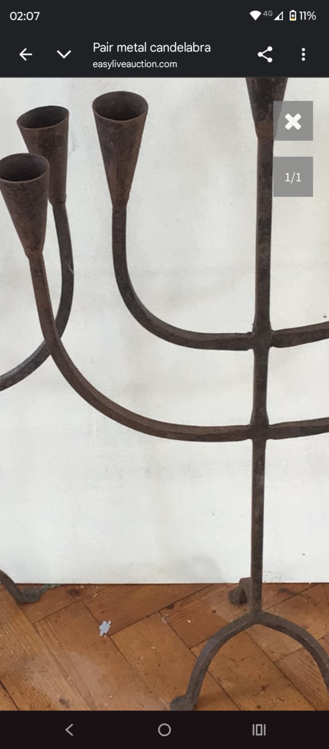 Pair Rusted Metal Candelabra Unisex Other image 3