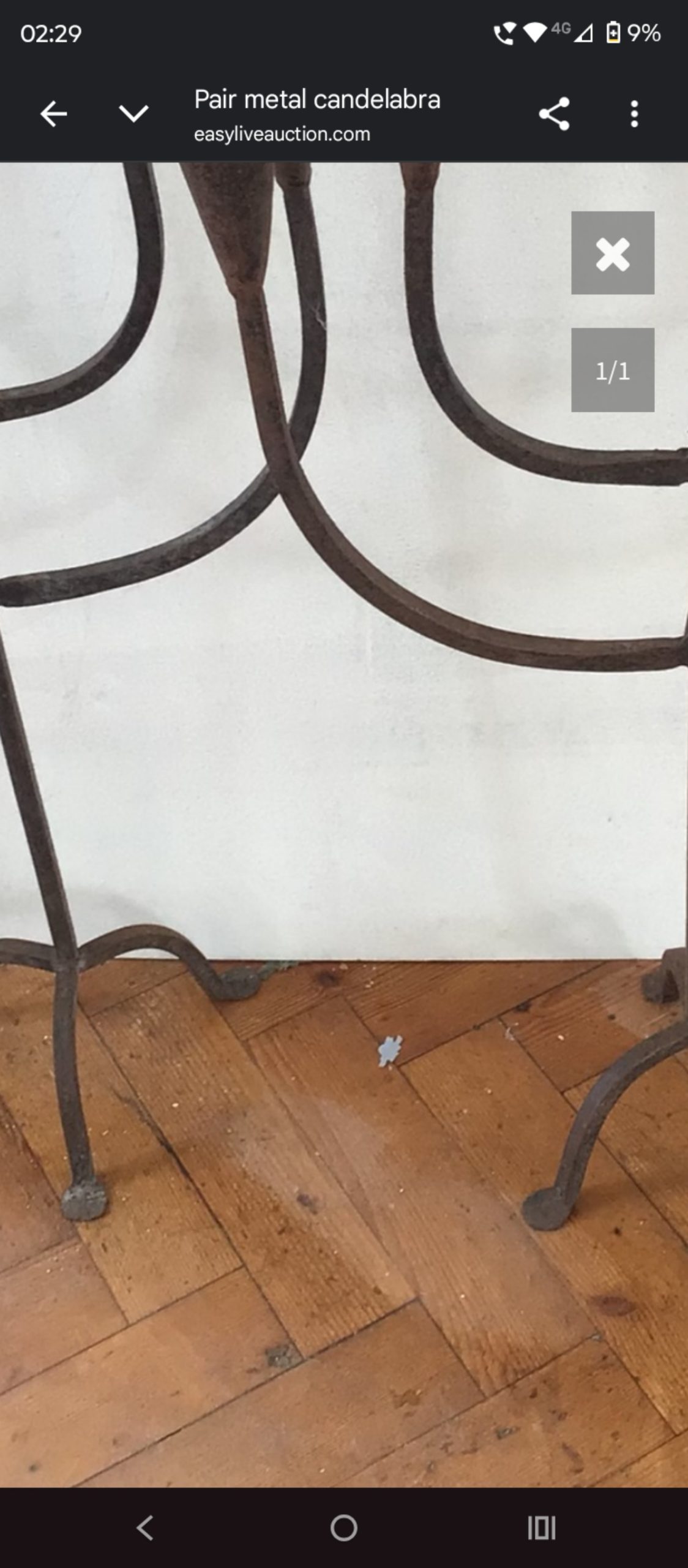 Pair Rusted Metal Candelabra Unisex Other image 2