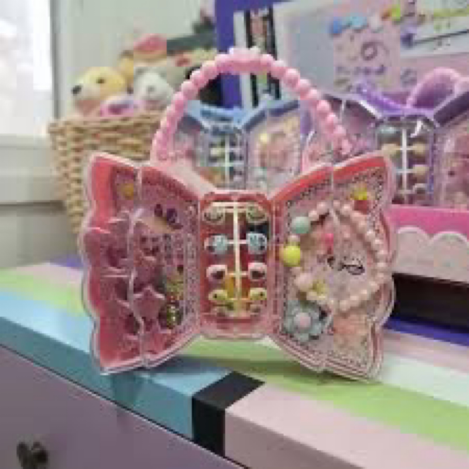 DIY Butterfly Bag Pink & Blue Kids Jewellery & Nail Art Kit