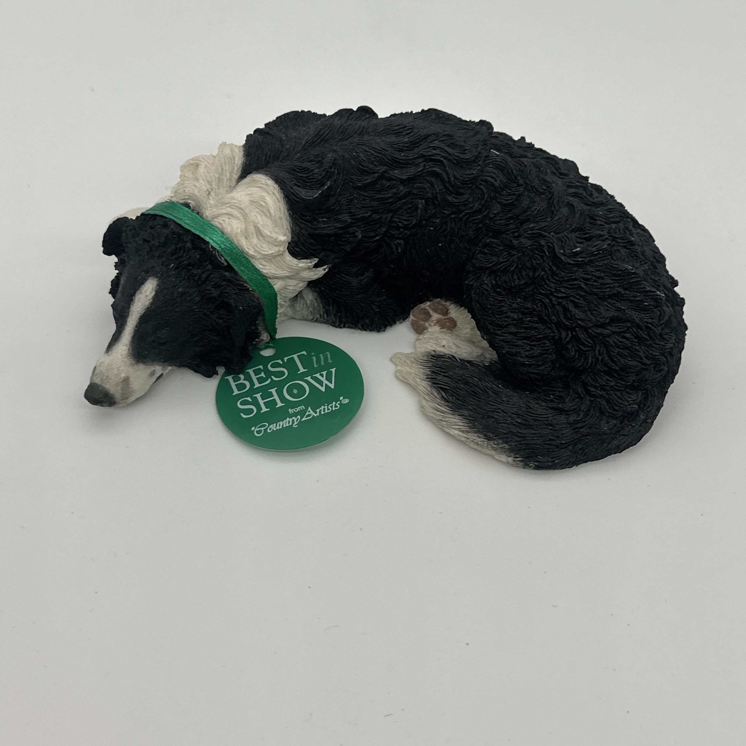 Ganny Artists Black & White Sleeping Border Collie Figurine image 4