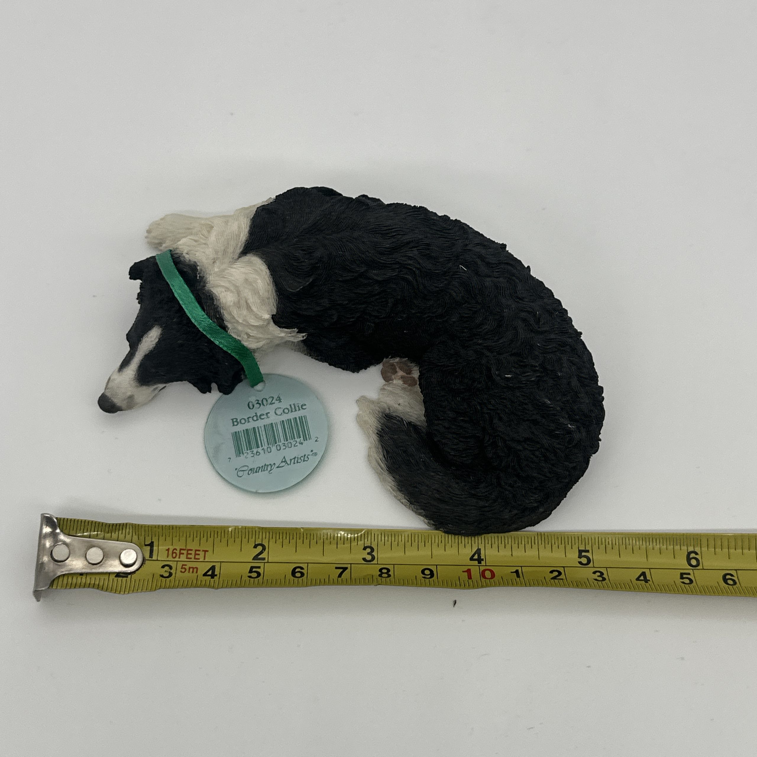 Ganny Artists Black & White Sleeping Border Collie Figurine image 6