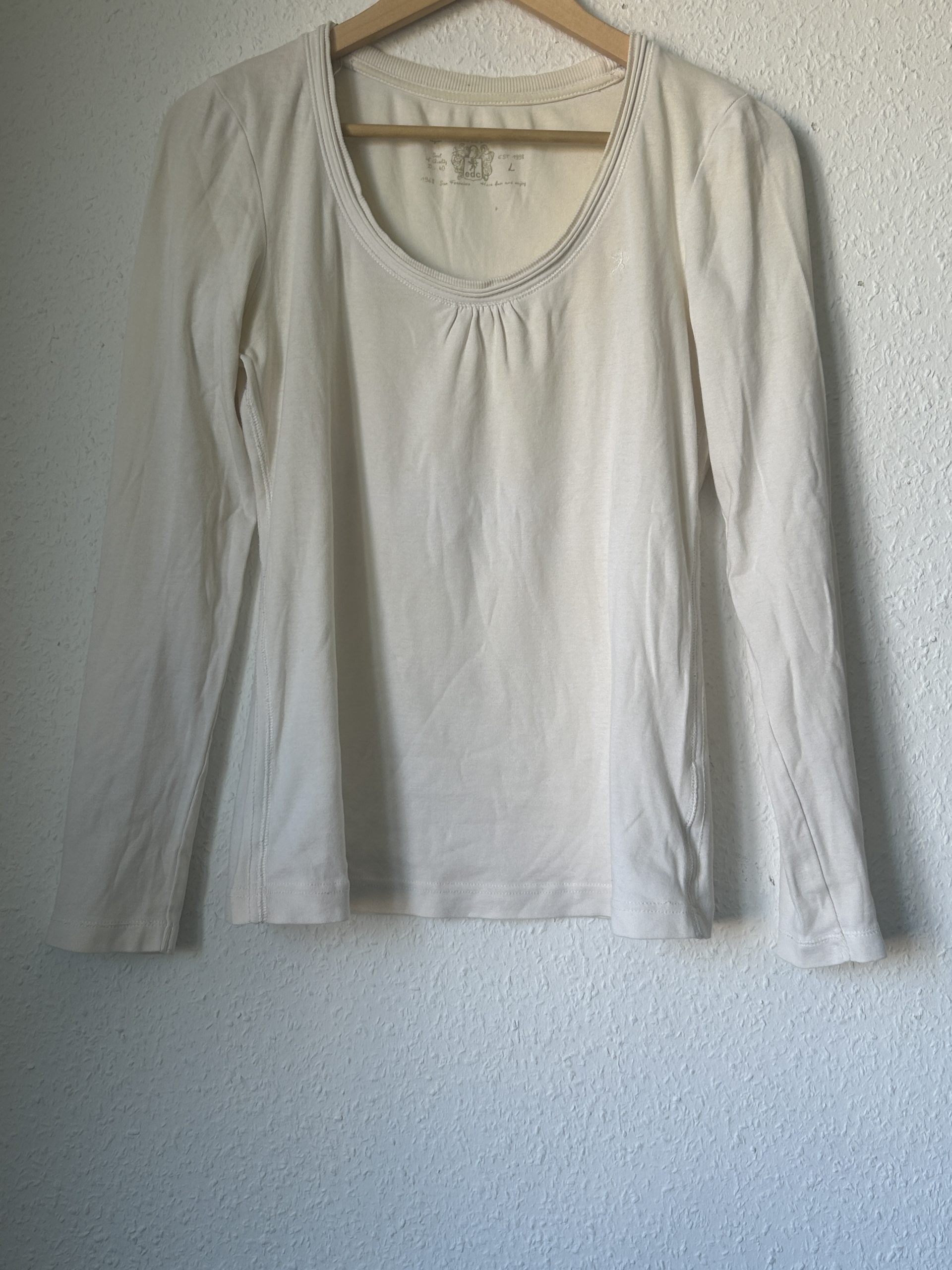 edc by Esprit White Long Sleeve Top Size 7 Soft Cotton 2135 image 3