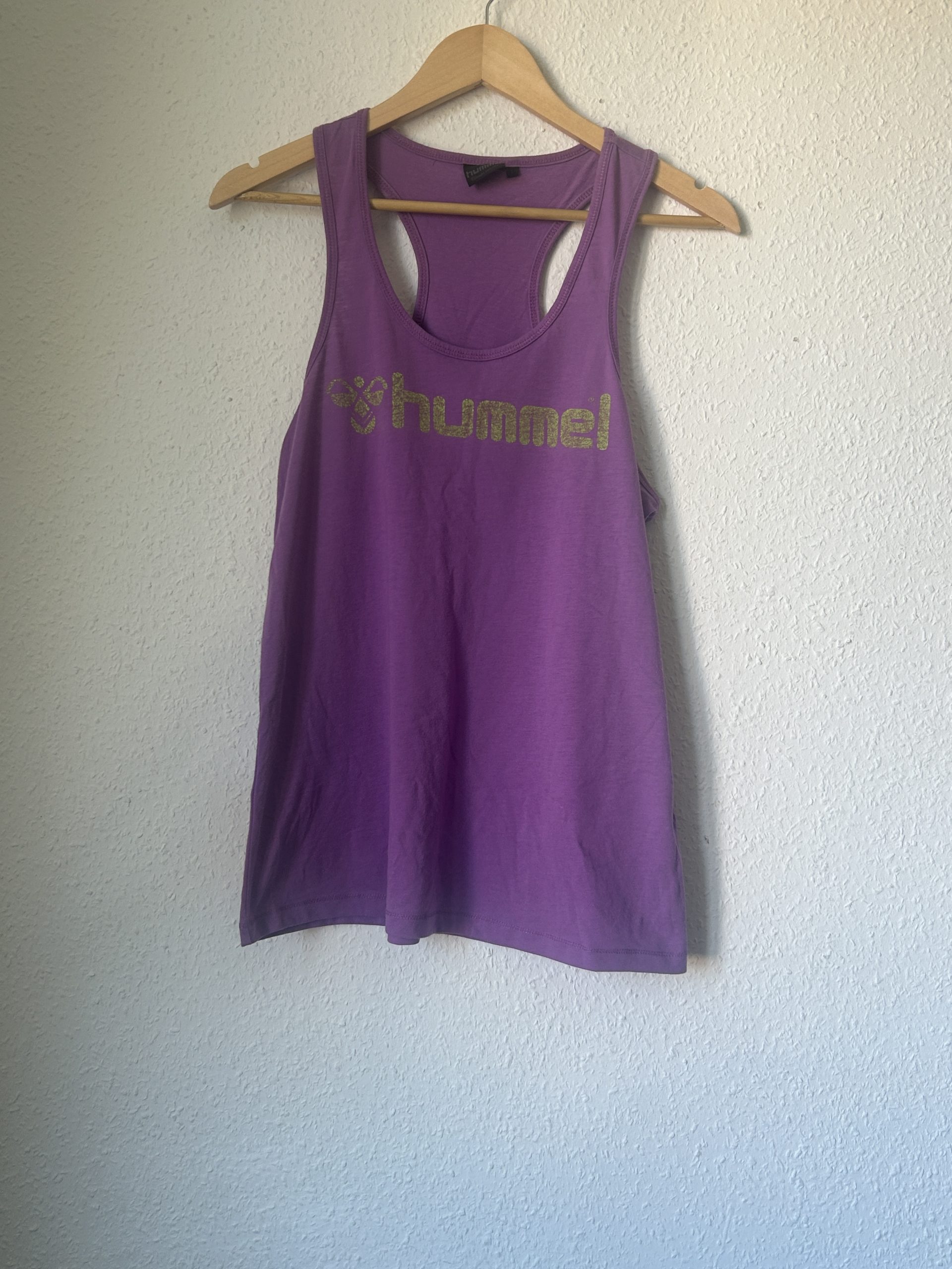Hummel Purple Racerback Vest Top Large Logo Print 2121