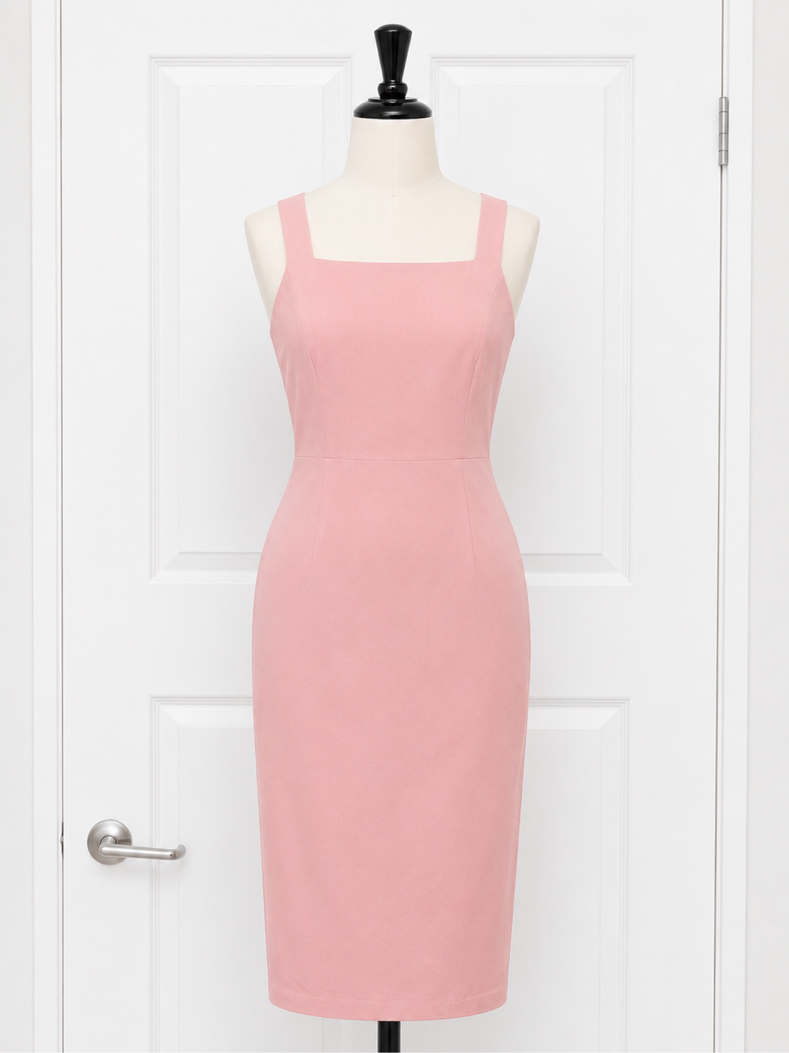 ASOS Pink Bodycon Midi Dress UK 12 Cotton Elastane