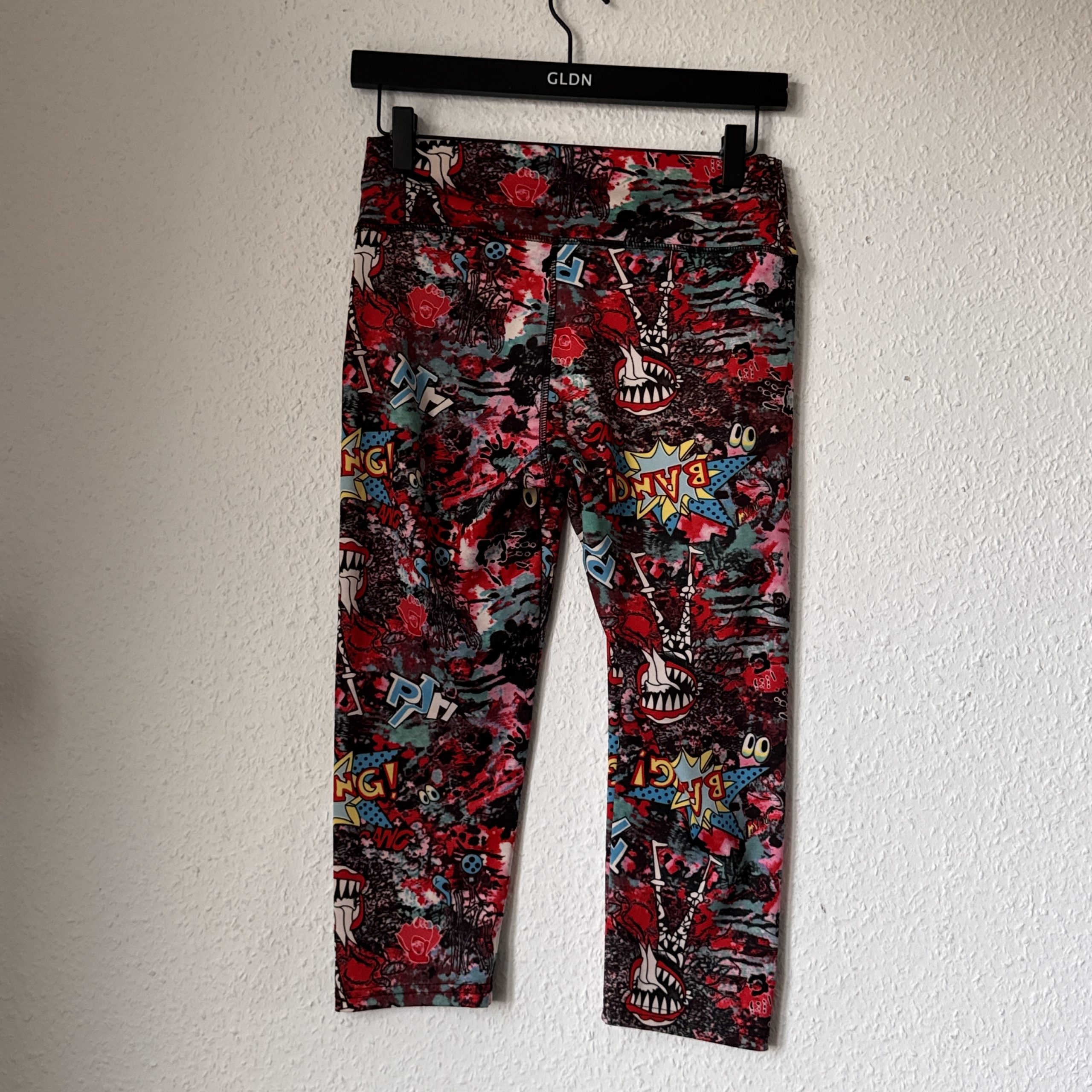 Adidas Multi-Colour Graphic Print Cropped Leggings M 2607 image 8