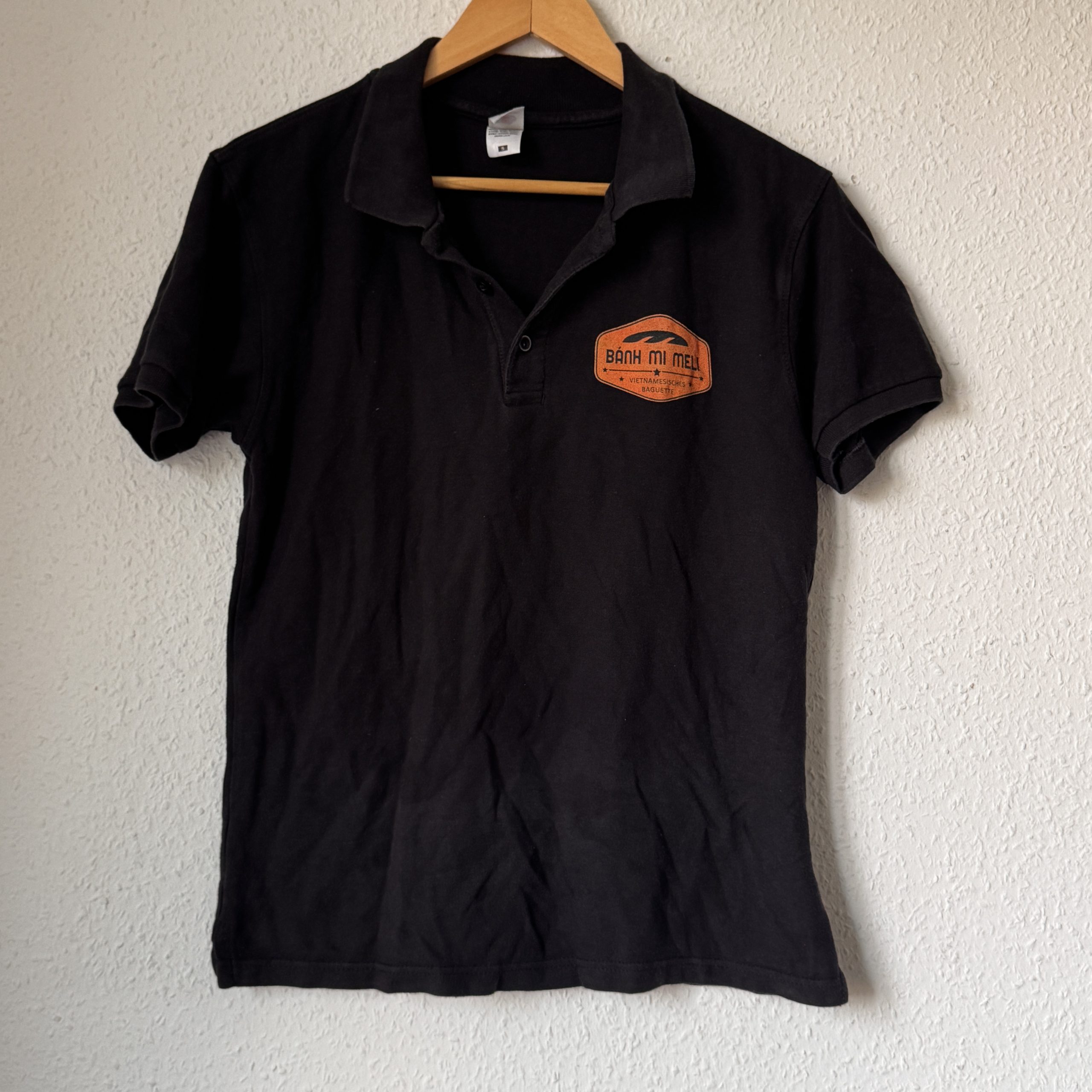 Black BÁNH MI MELI Logo Polo Shirt Size M 2618