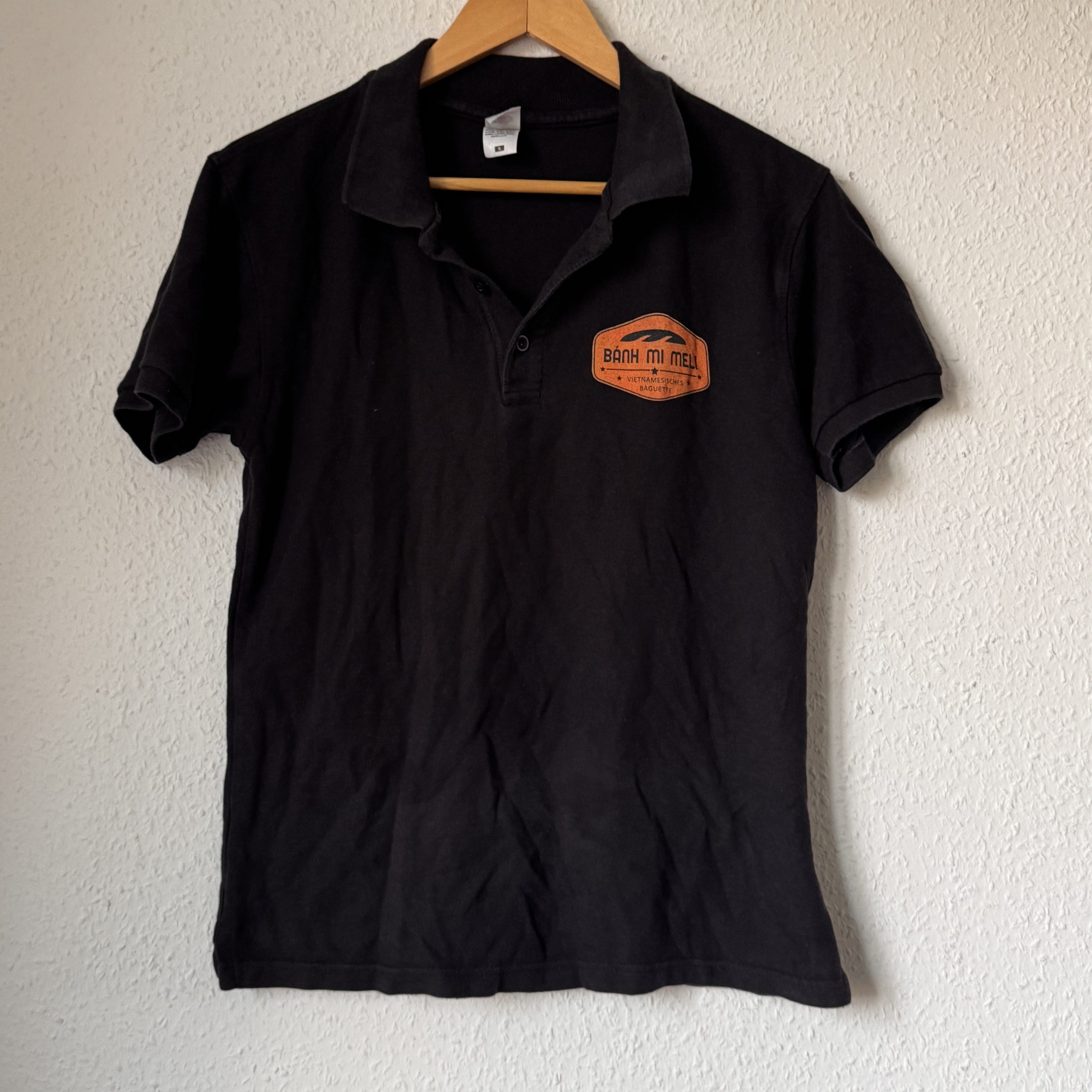 Black BÁNH MI MELI Logo Polo Shirt Size M 2618 image 2