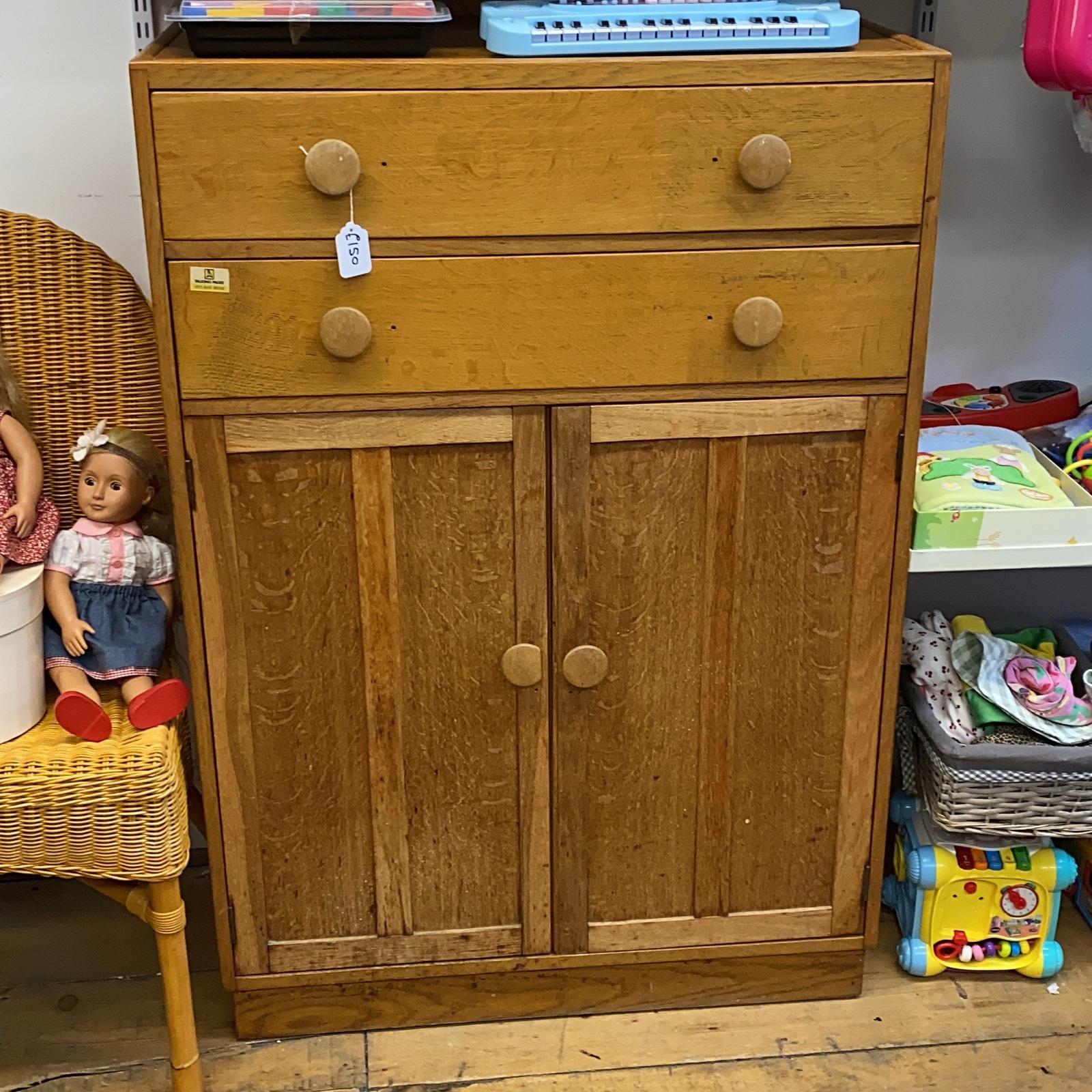 Solid Wood Cabinet with Drawers Brown Storage Unit