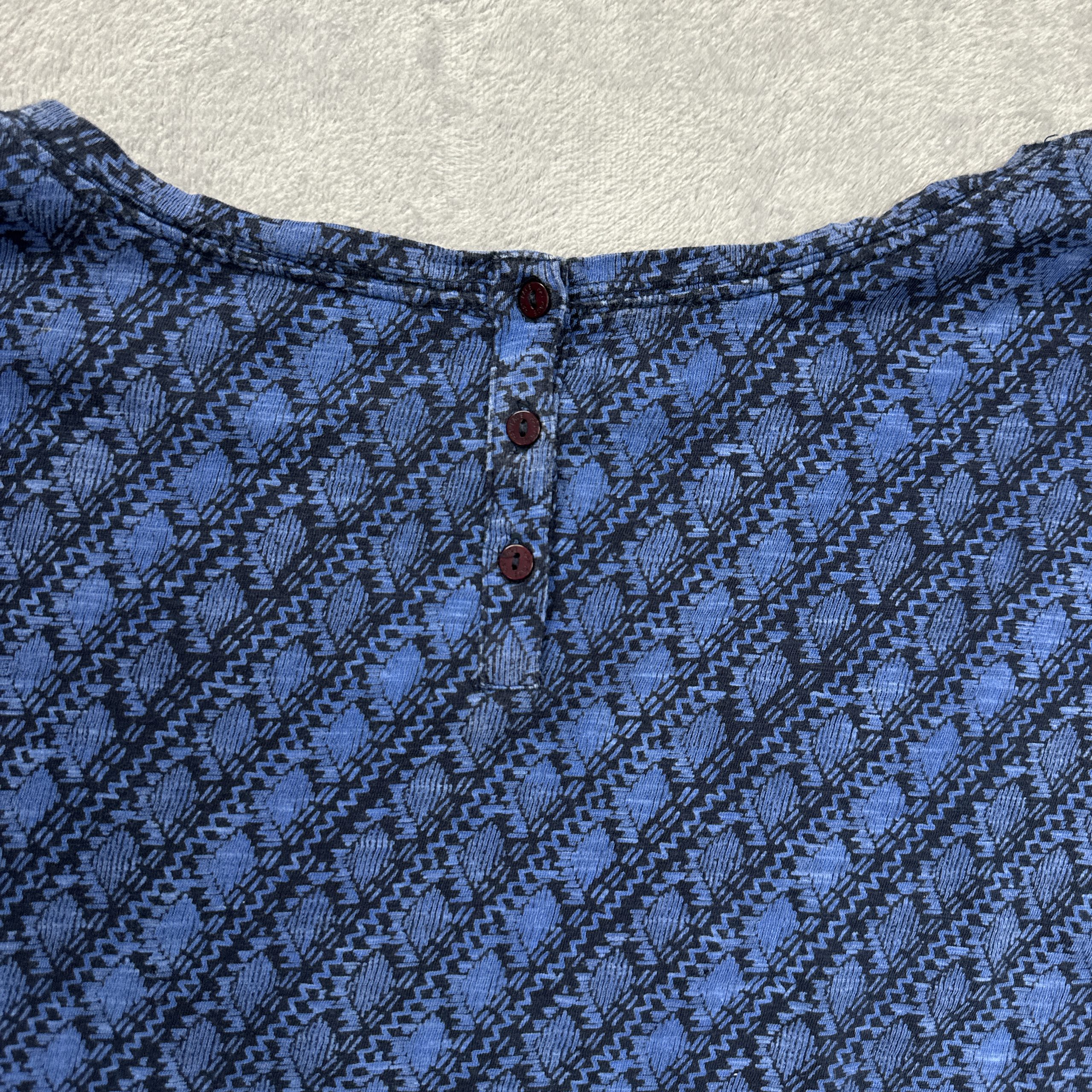 Fat Face Blue Patterned Cotton Shirt Top UK M image 2