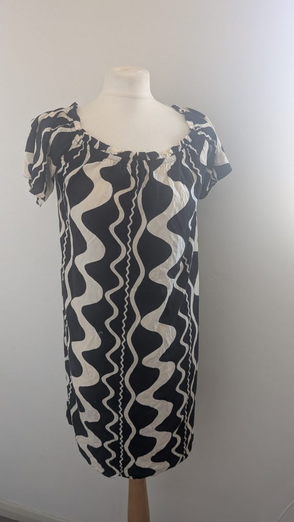 Papaya Black & White Patterned Dress UK 12 Viscose