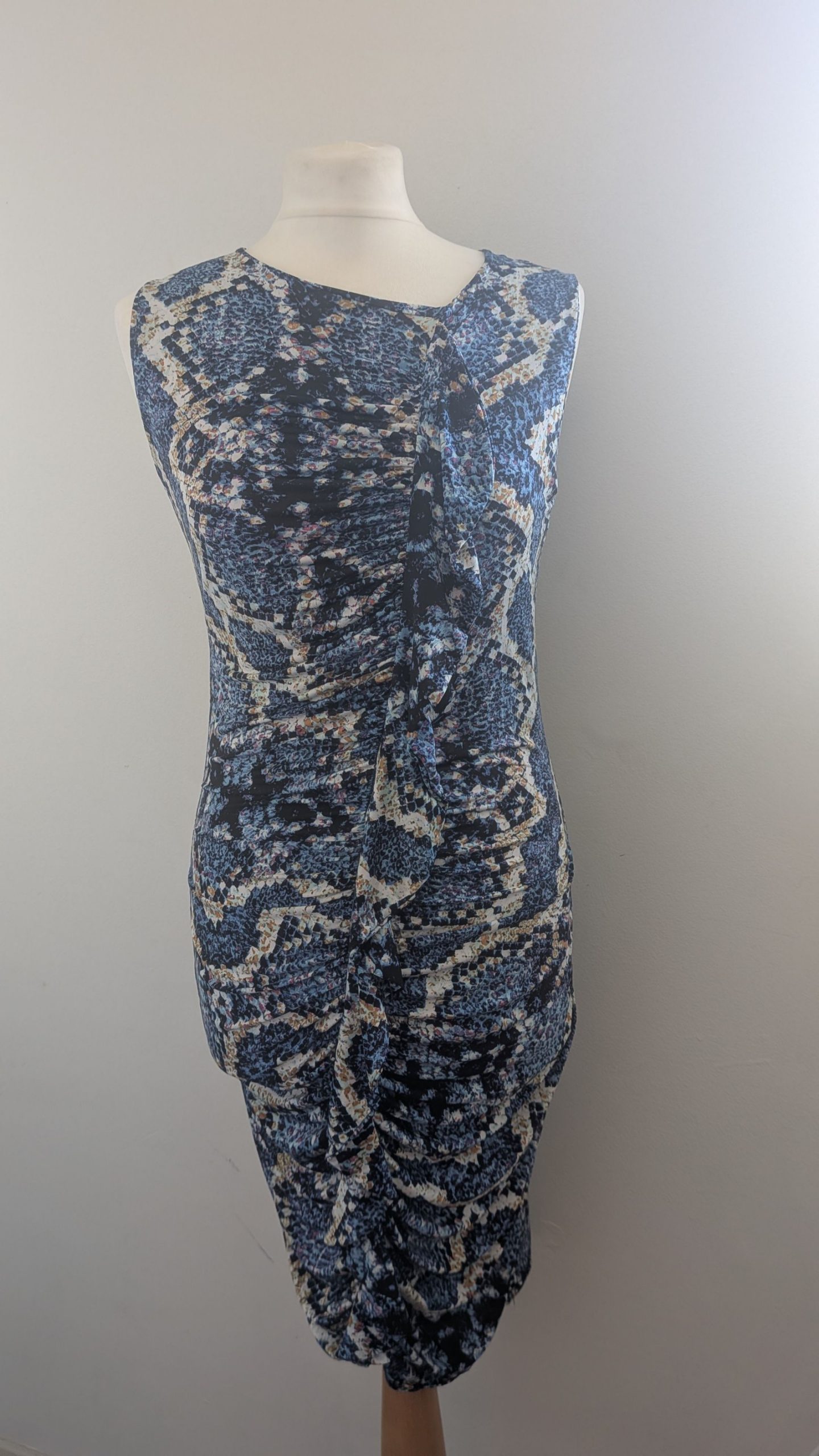 L'Onkel Blue Snake Print Bodycon Dress UK 12