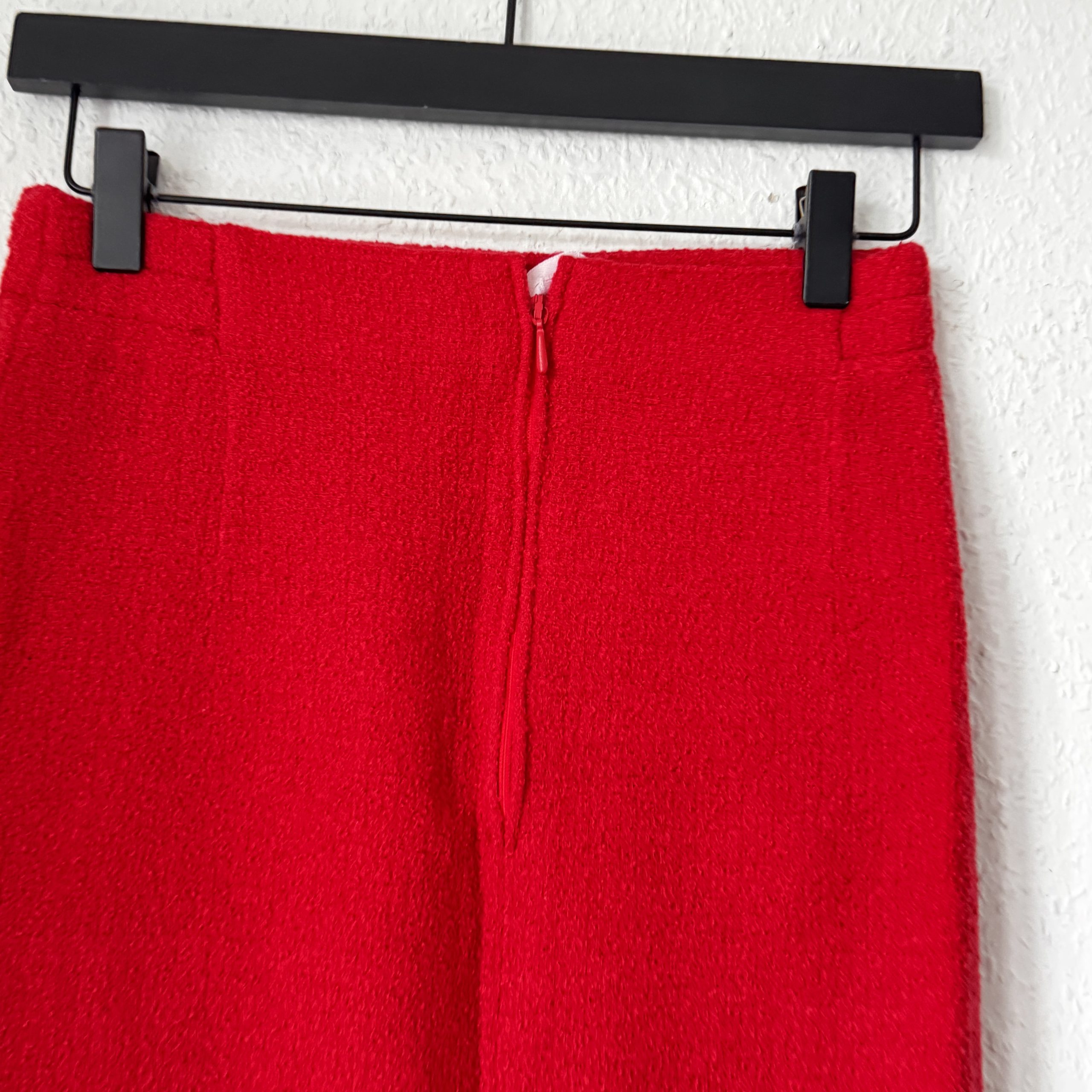 Hans Erras Red Wool Blend Pencil Skirt Lined Size 36 2624 image 3