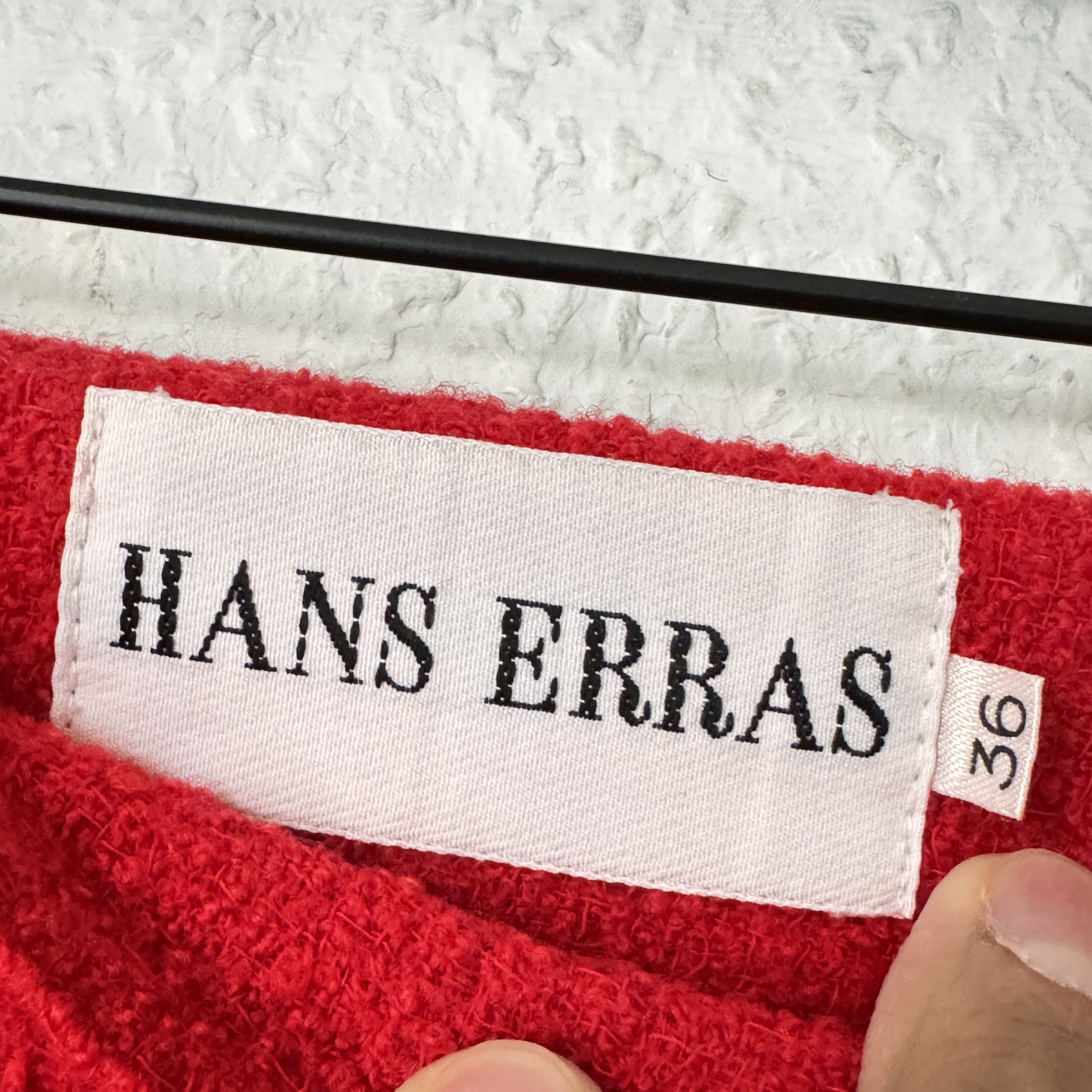 Hans Erras Red Wool Blend Pencil Skirt Lined Size 36 2624 image 7