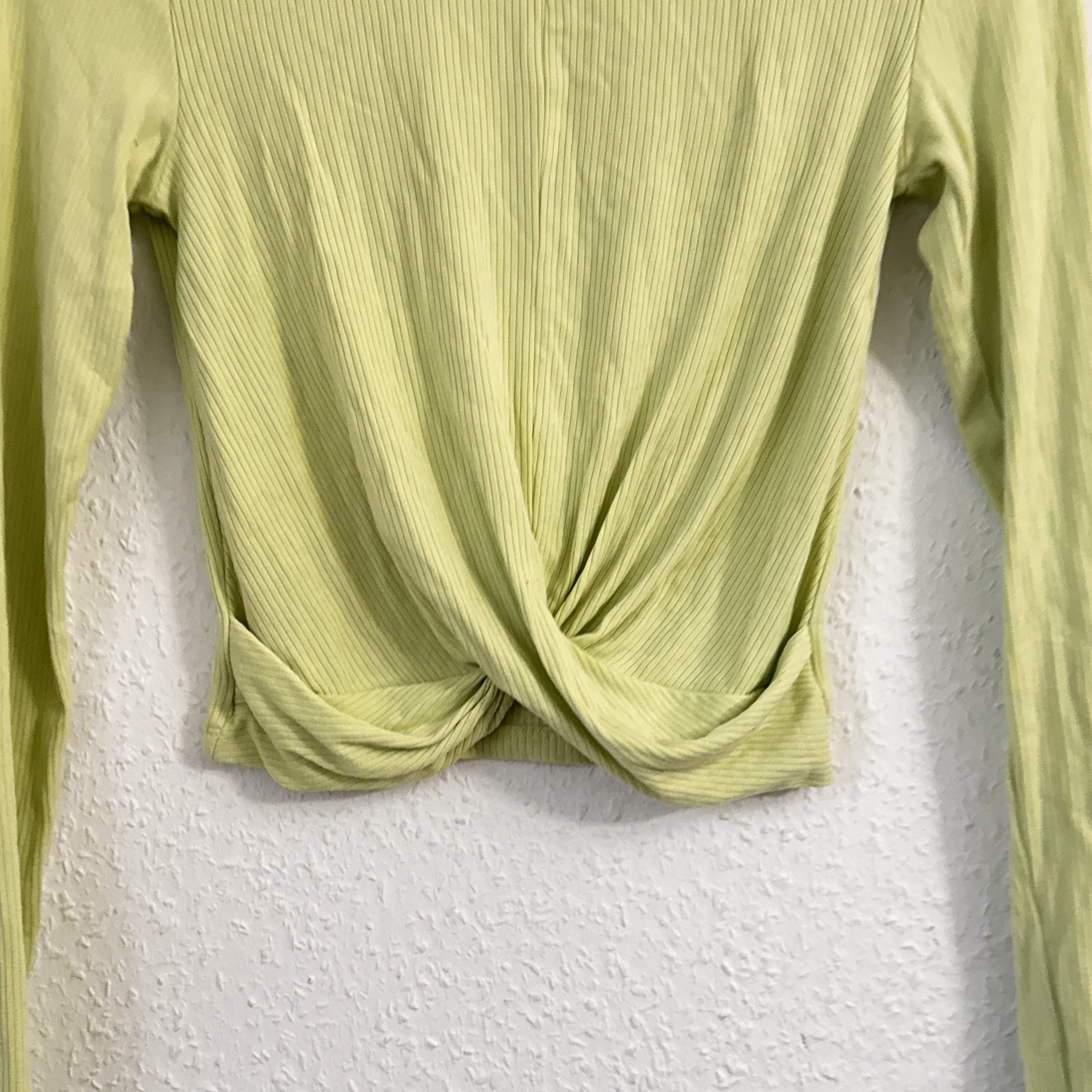 Tally Weijl Light Green Ribbed Twist Front Top M 2638 image 4
