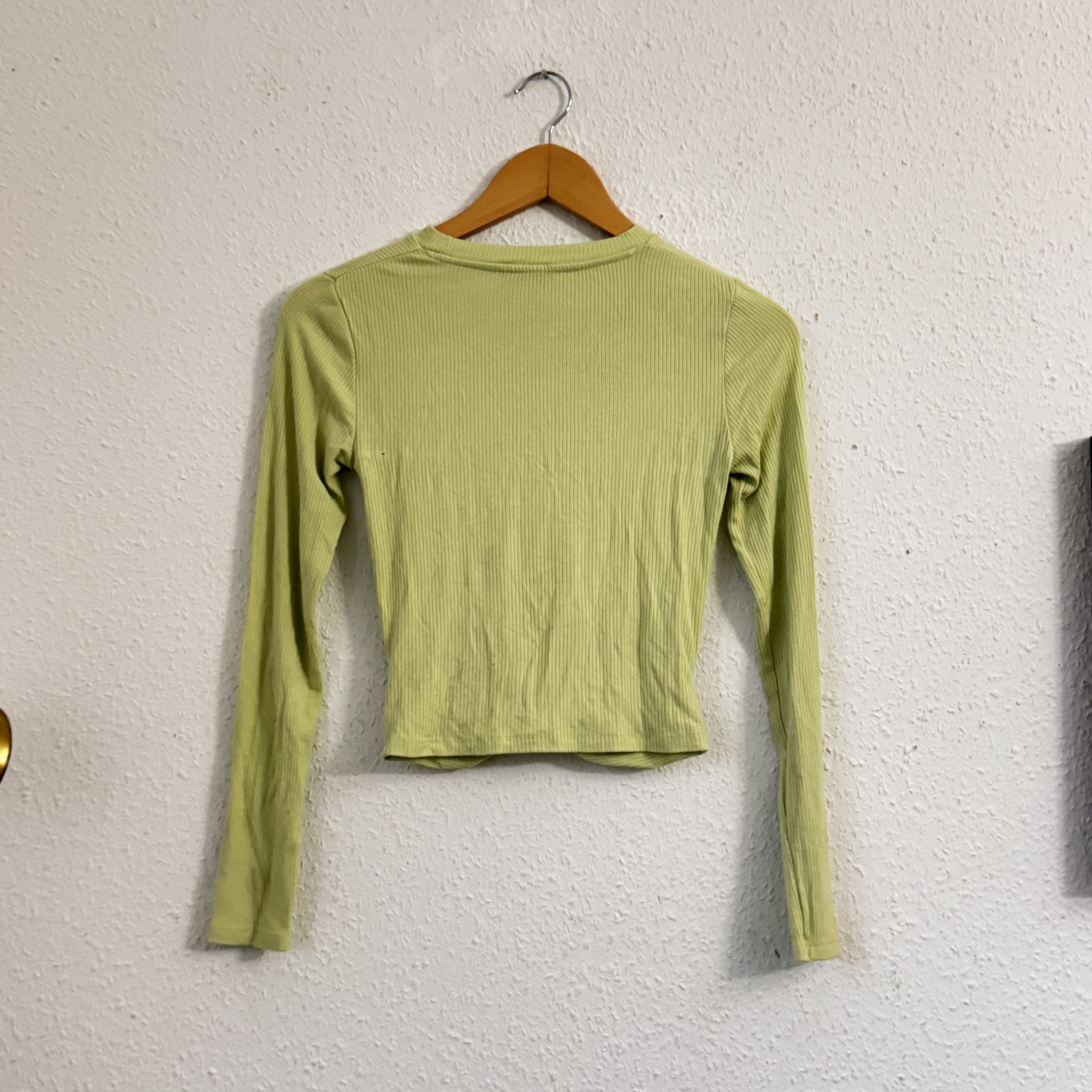 Tally Weijl Light Green Ribbed Twist Front Top M 2638 image 6