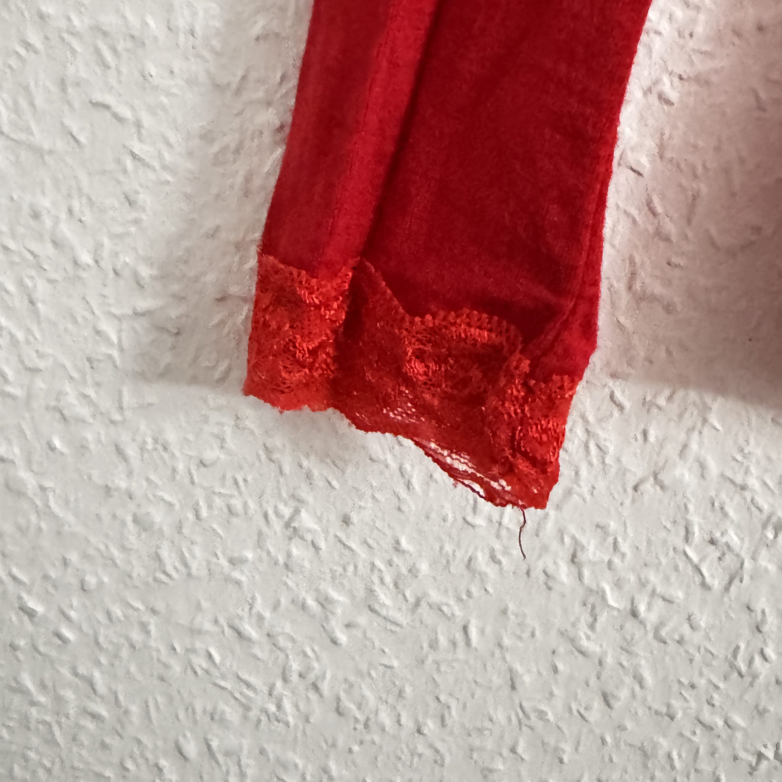 Unbranded Red Lace Trim Long Sleeve Top Size M 2639 image 5