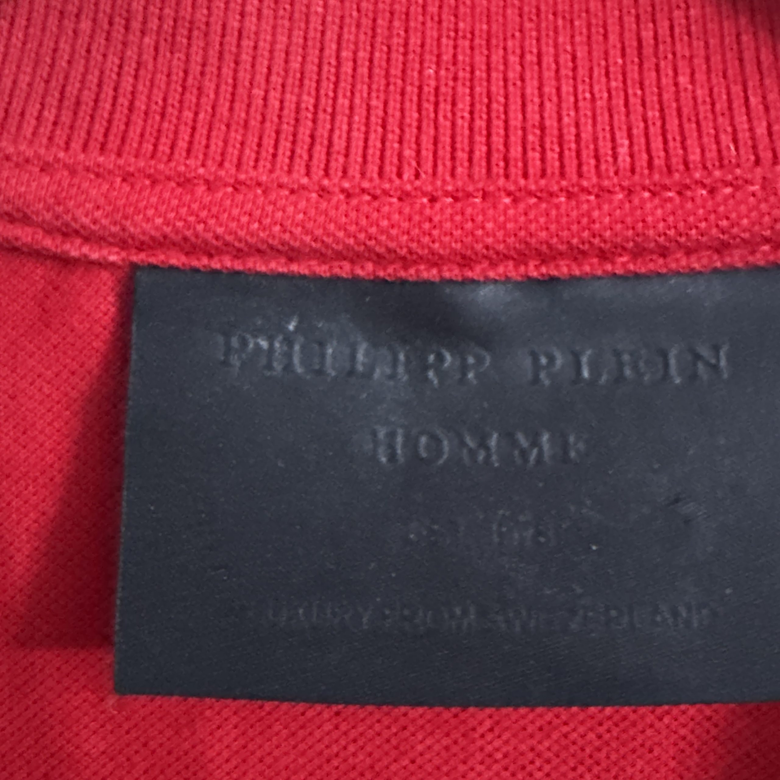 Philipp Plein Red Polo Shirt XL Hex Logo 1978 Cuffs 2643 image 8