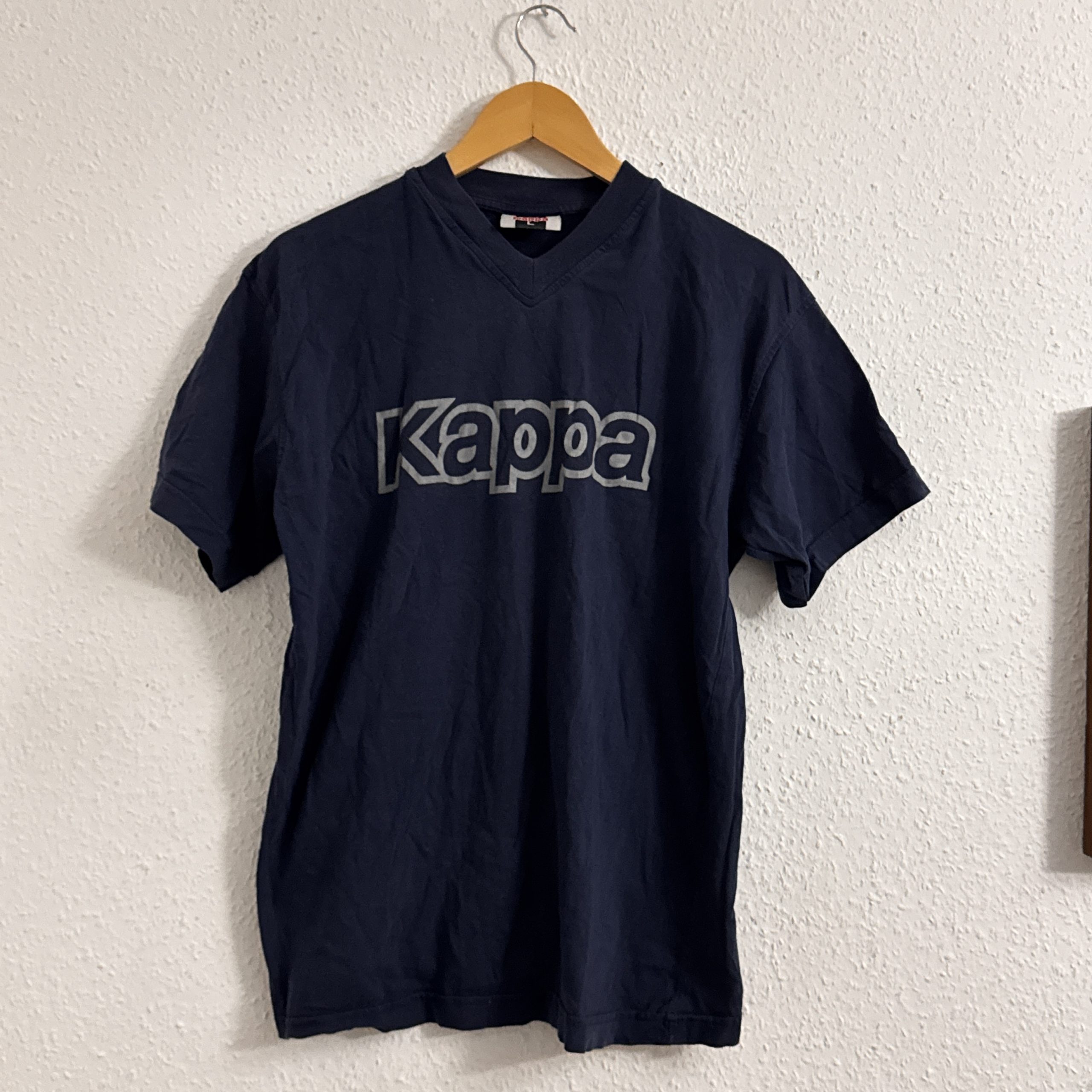 Kappa Navy Blue V-Neck Logo T-Shirt M 2650 image 4
